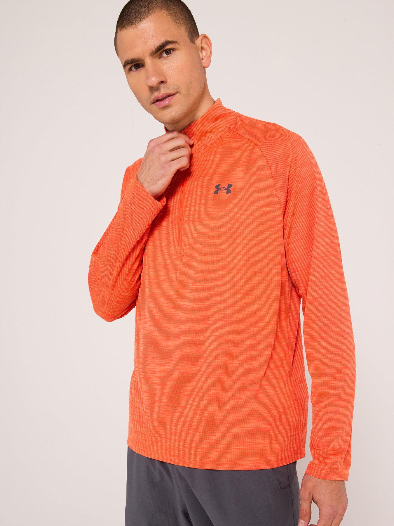 under-armour-mens-training-tech-textured-12-zip-top-red