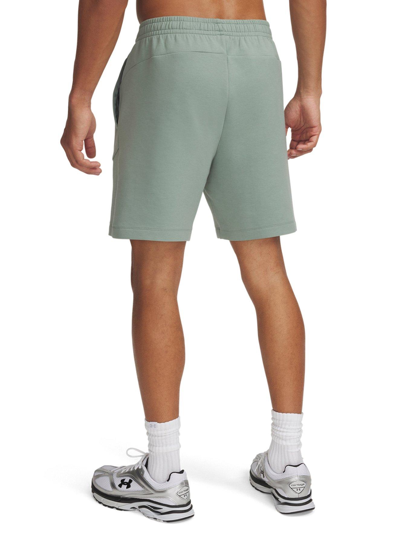 stillFront image of under-armour-mens-training-unstoppable-fleece-shorts-green