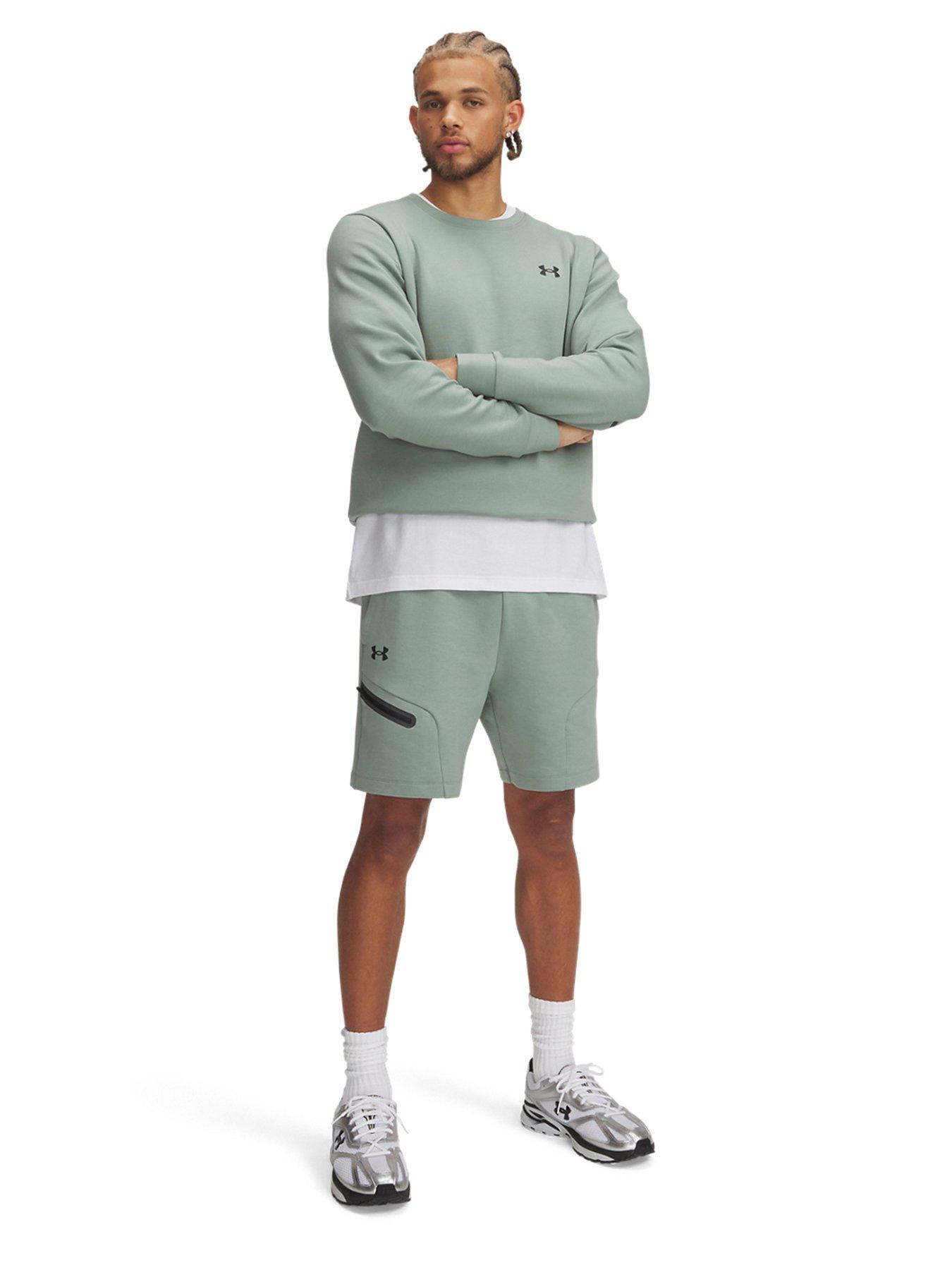  image of under-armour-mens-training-unstoppable-fleece-shorts-green