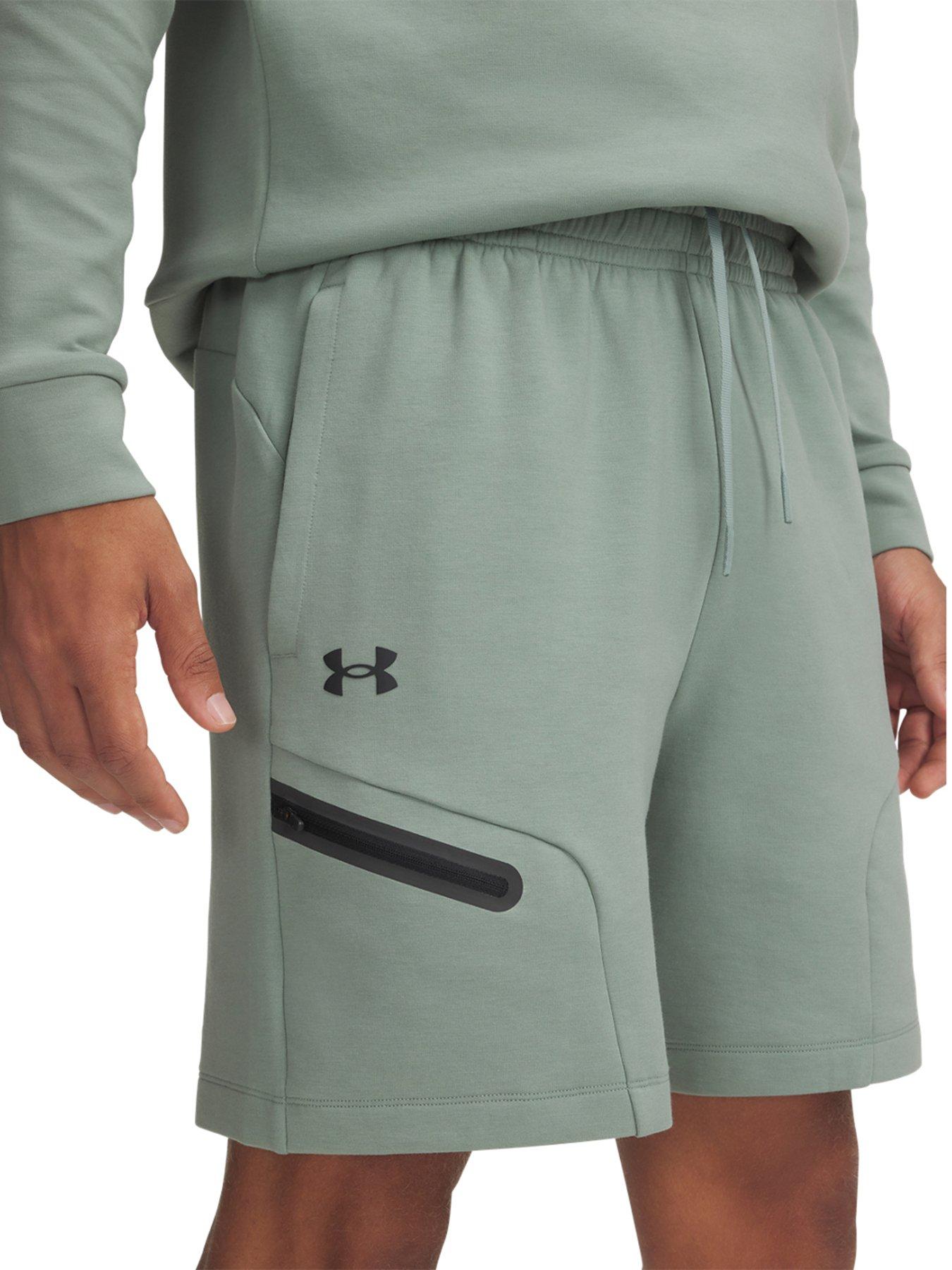  image of under-armour-mens-training-unstoppable-fleece-shorts-green