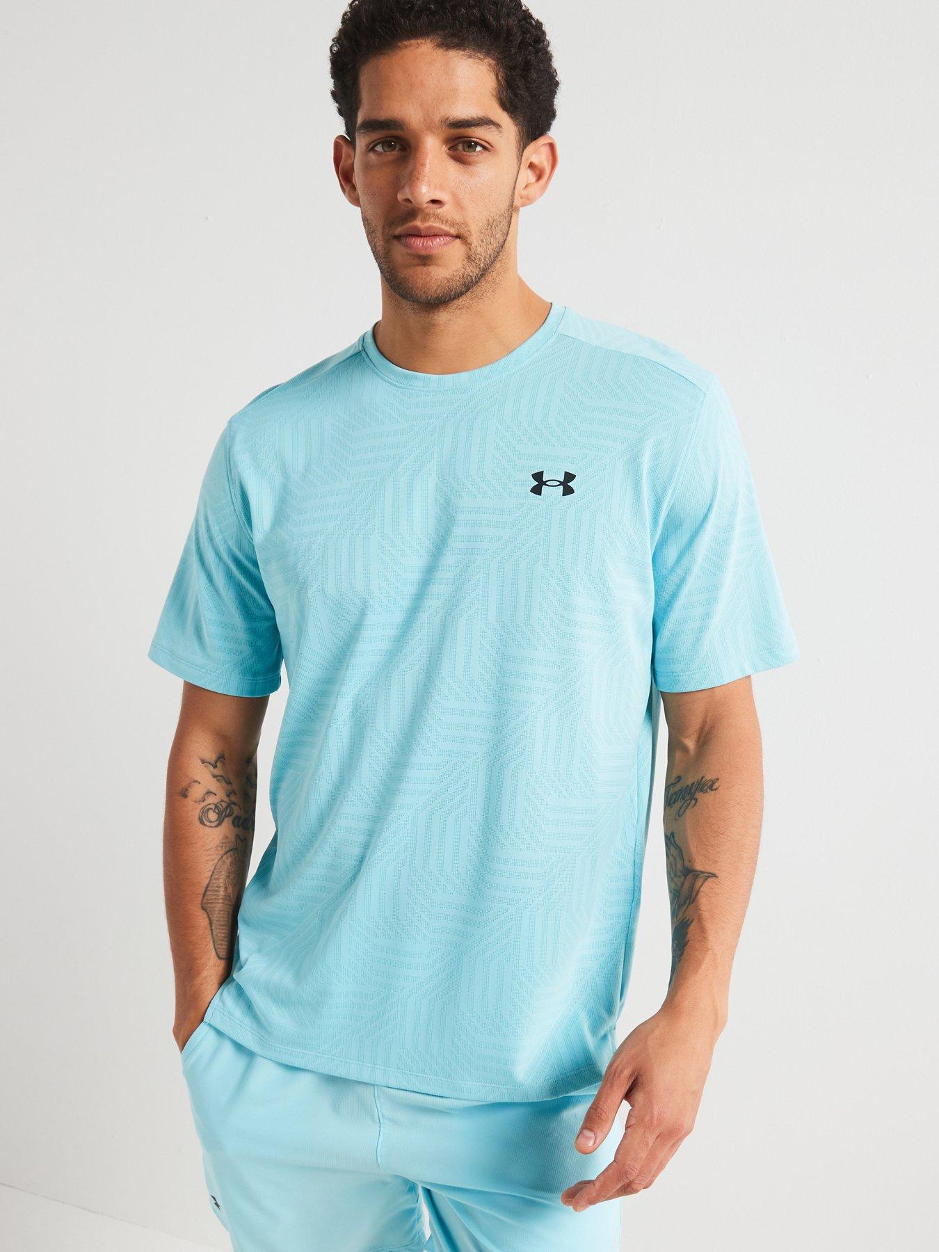  image of under-armour-mens-training-tech-vent-geotessa-t-shirt-blue