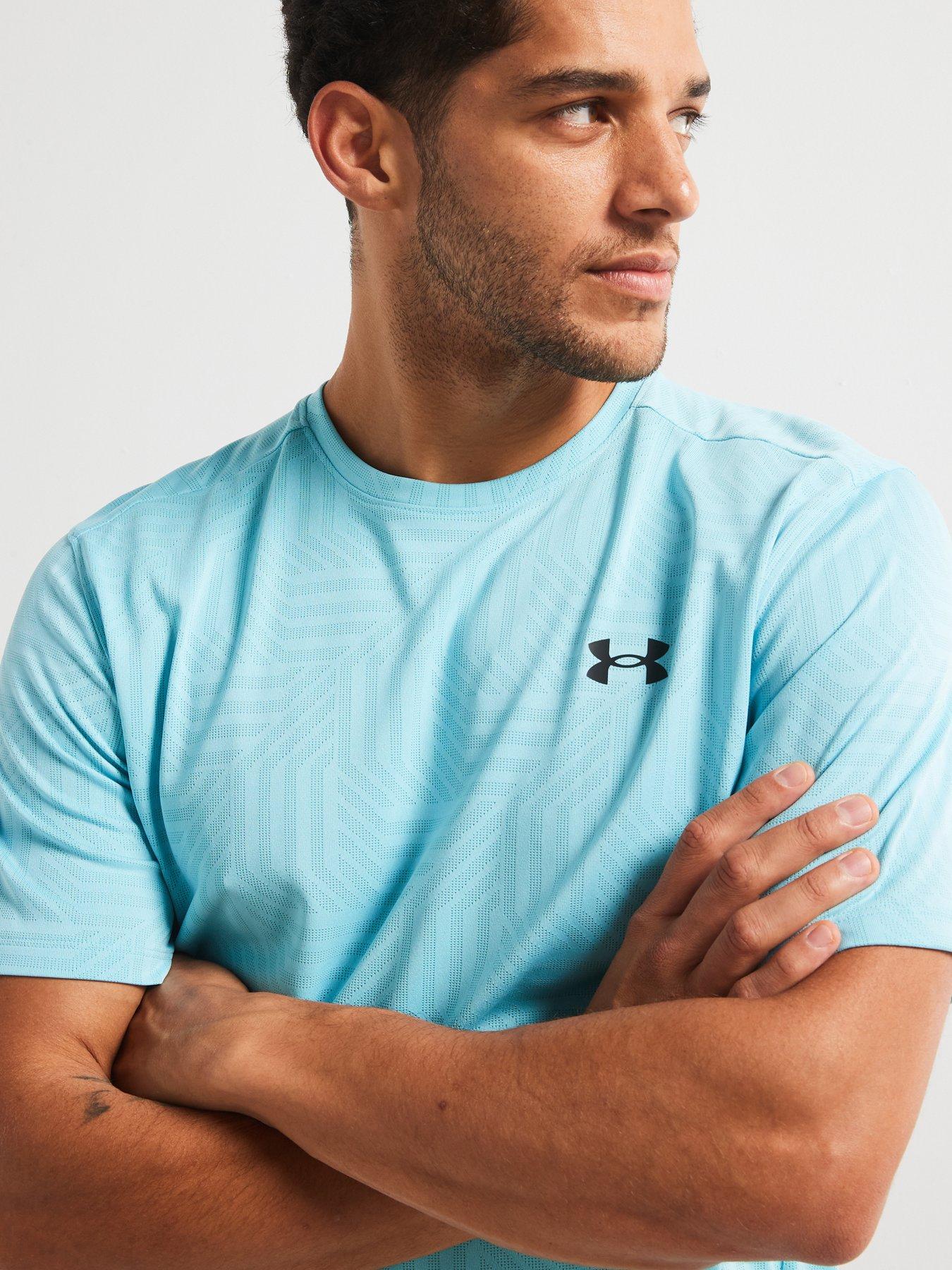  image of under-armour-mens-training-tech-vent-geotessa-t-shirt-blue