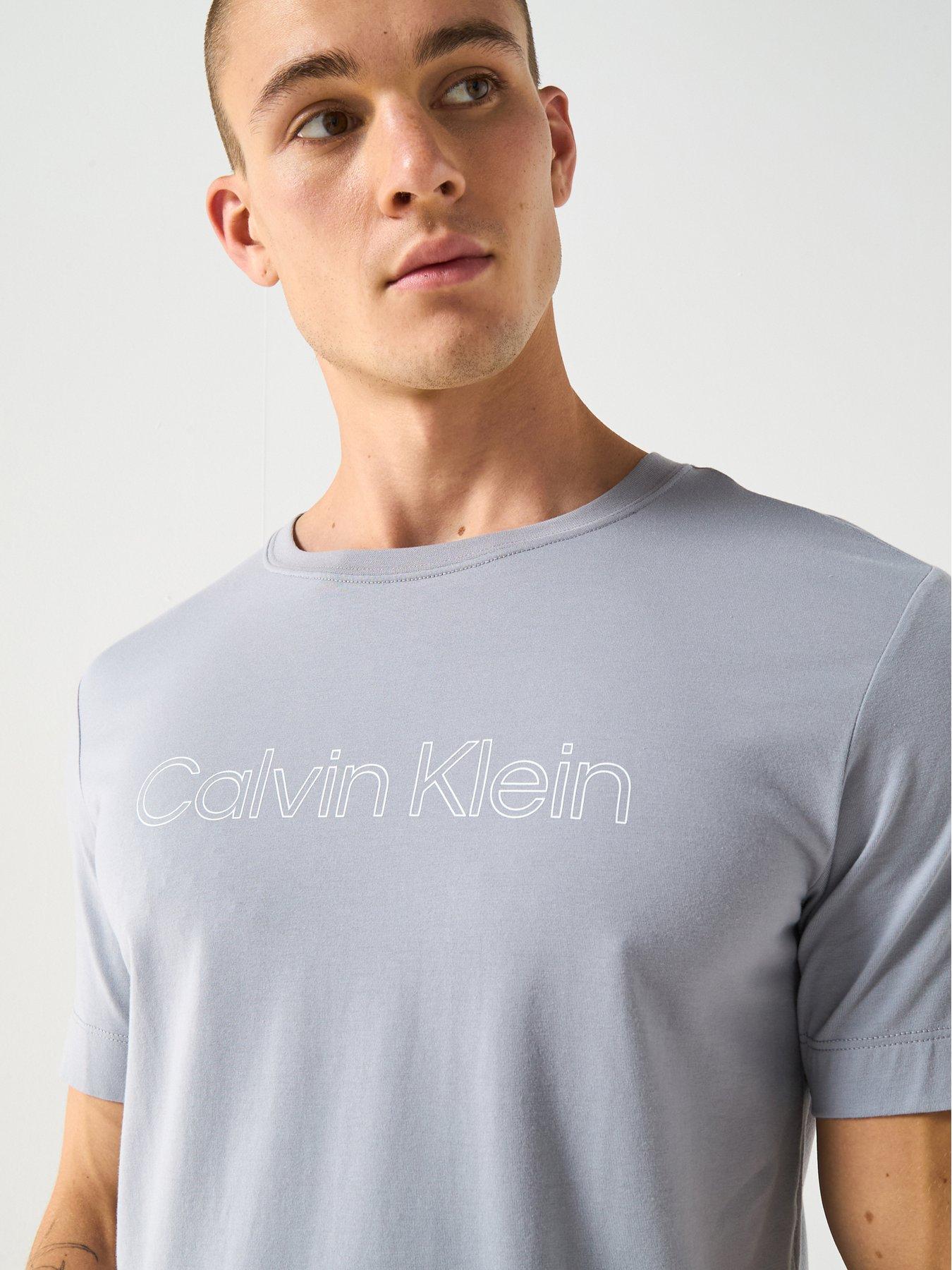 Image 4 of 4 of Calvin Klein Sport CK Sport Poly Logo T-shirt - Grey