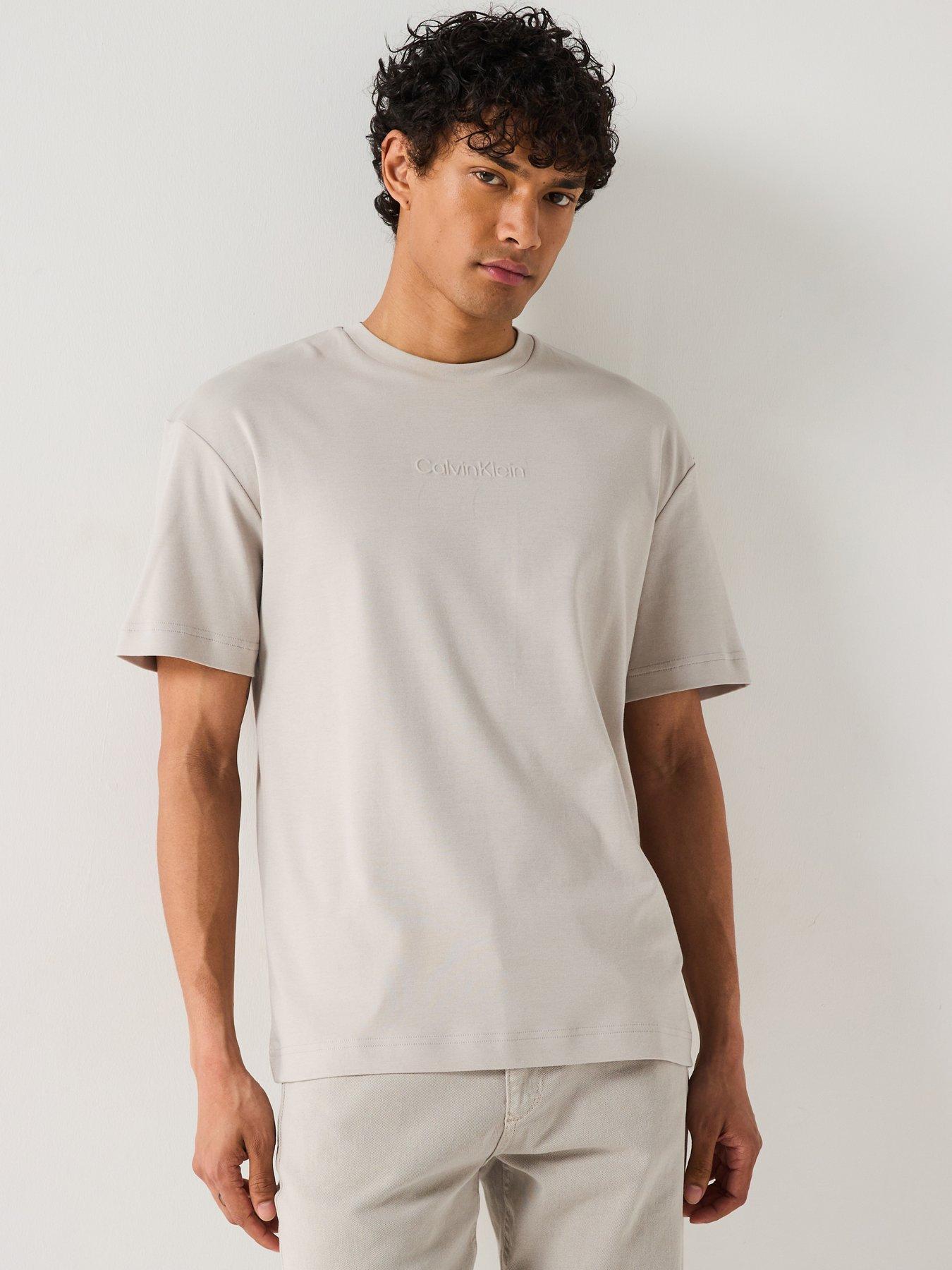 image of calvin-klein-tech-interlock-t-shirt-light-natural