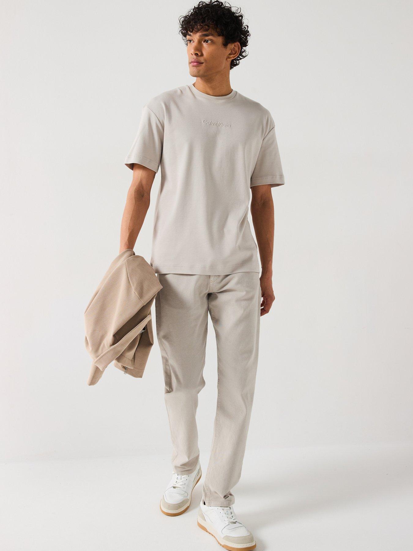  image of calvin-klein-tech-interlock-t-shirt-light-natural