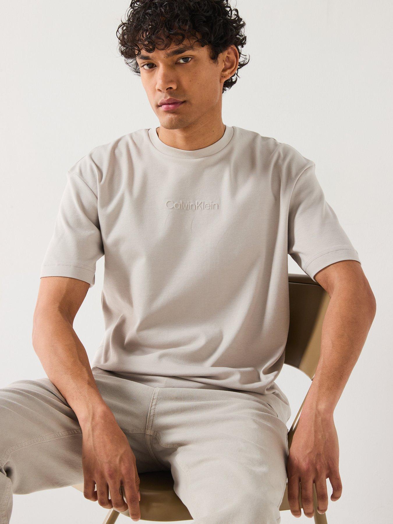  image of calvin-klein-tech-interlock-t-shirt-light-natural