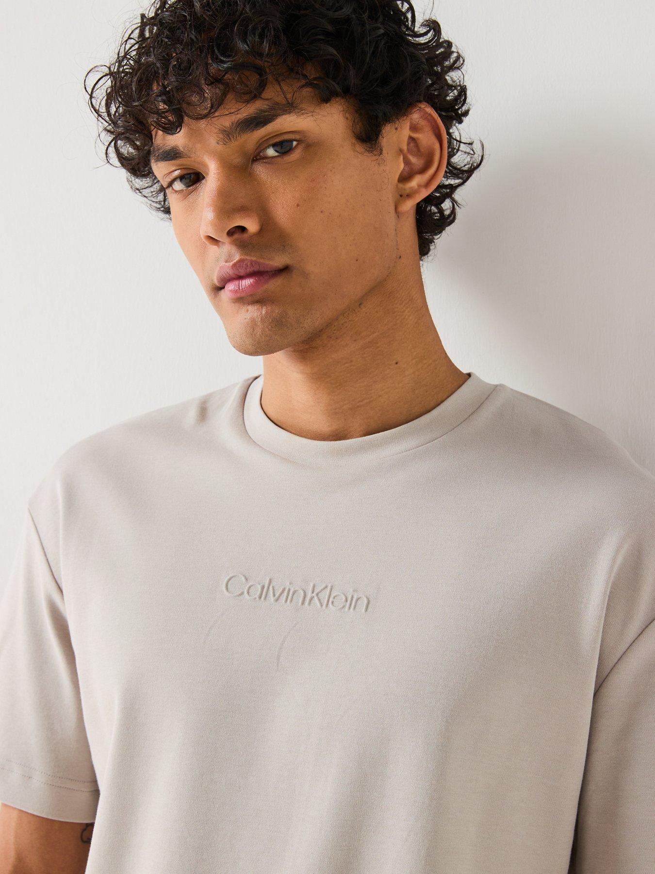  image of calvin-klein-tech-interlock-t-shirt-light-natural