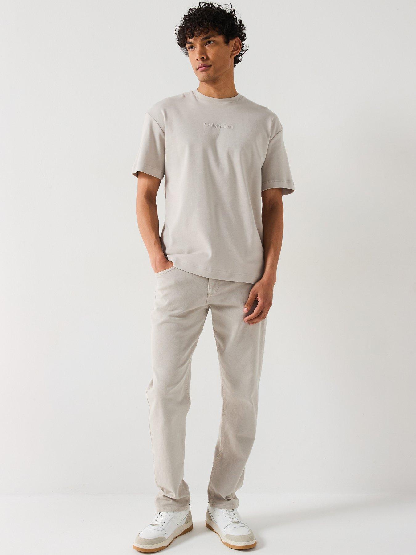  image of calvin-klein-tech-interlock-t-shirt-light-natural