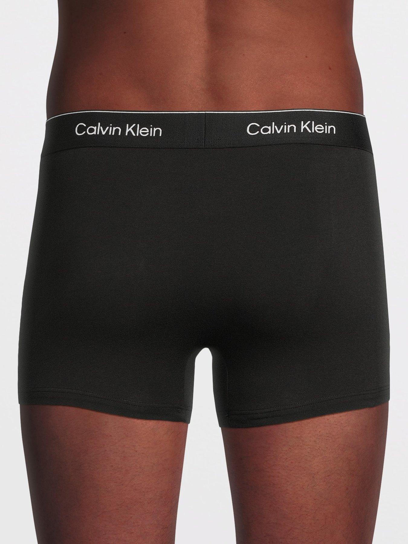 Image 3 of 3 of Calvin Klein Mens ICON Cotton Stretch 3 Pack Contour Trunks - Black