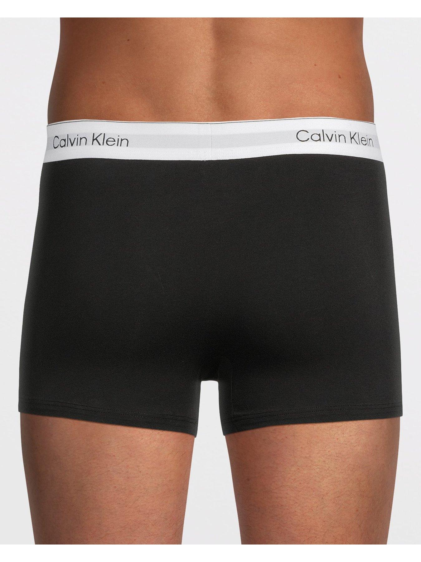 Image 3 of 3 of Calvin Klein Mens ICON Cotton Stretch 3 Pack Contour Trunks - Black