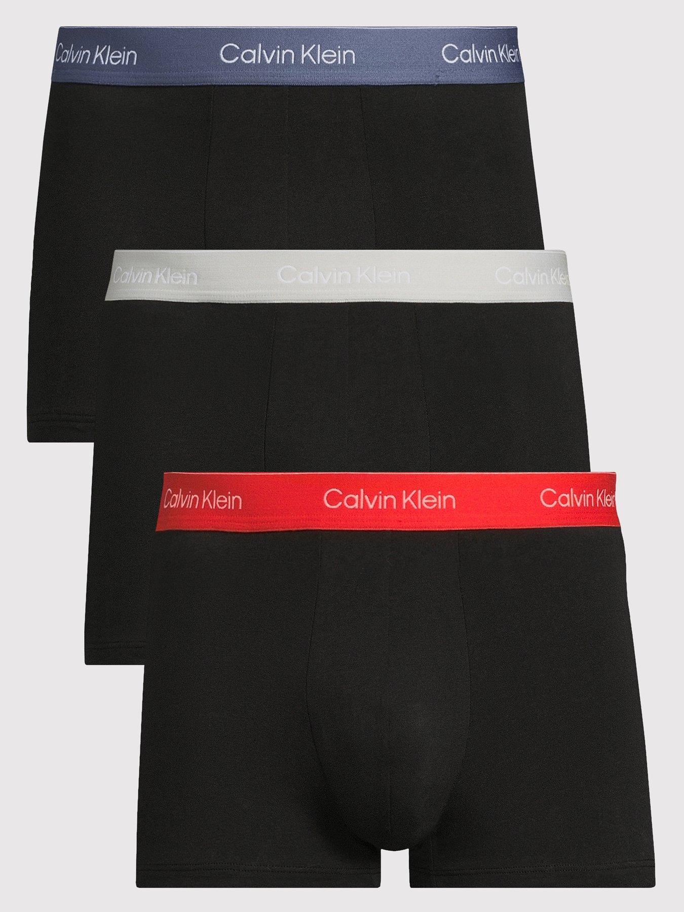 front image of calvin-klein-icon-cotton-stretch-3-pack-boxer-trunks-assorted