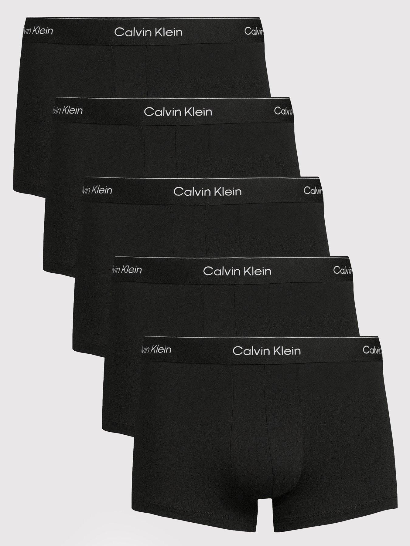Image 1 of 3 of Calvin Klein Mens ICON Cotton Stretch 5 Pack Contour Trunks - Black