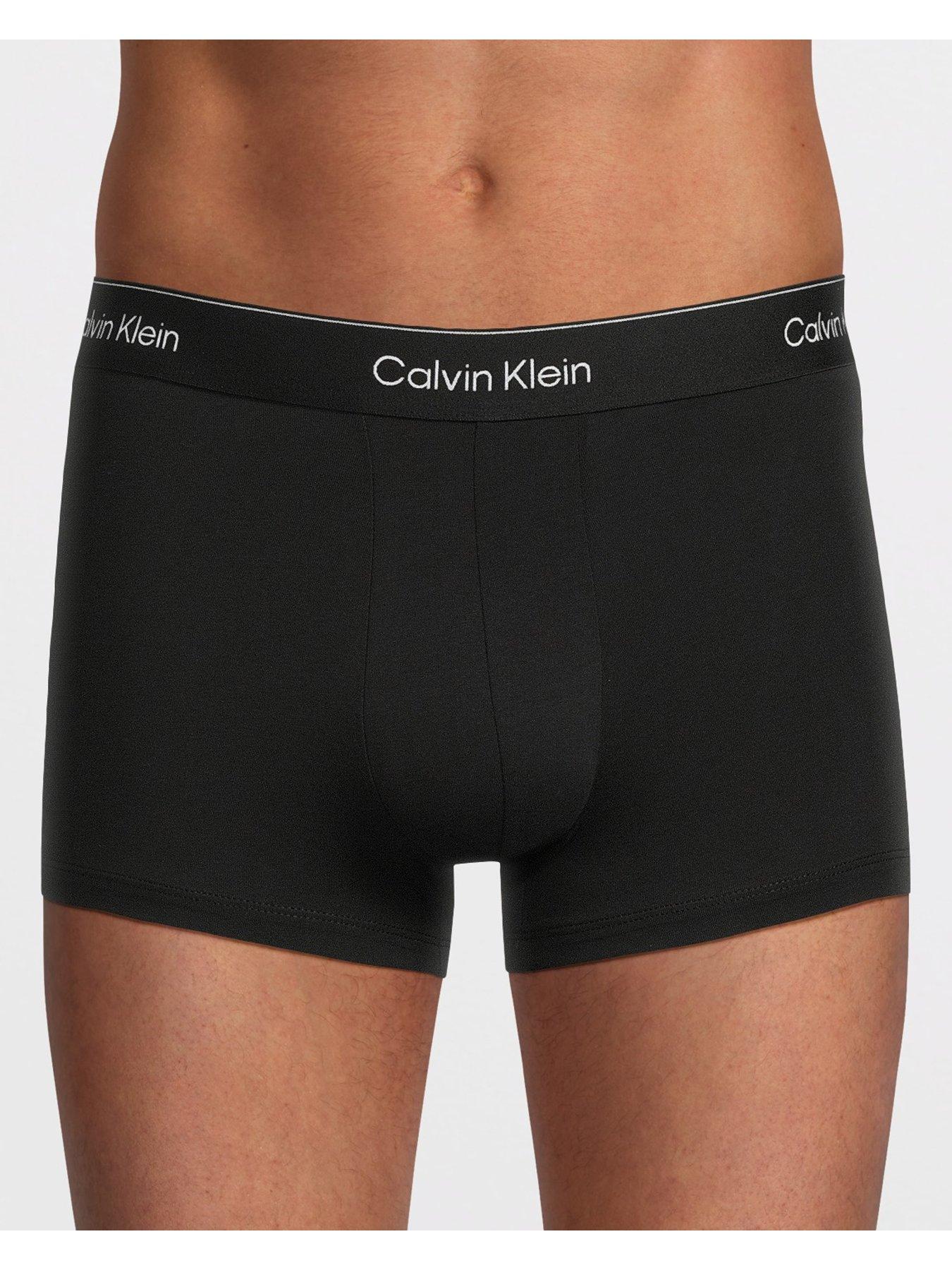 Image 2 of 3 of Calvin Klein Mens ICON Cotton Stretch 5 Pack Contour Trunks - Black