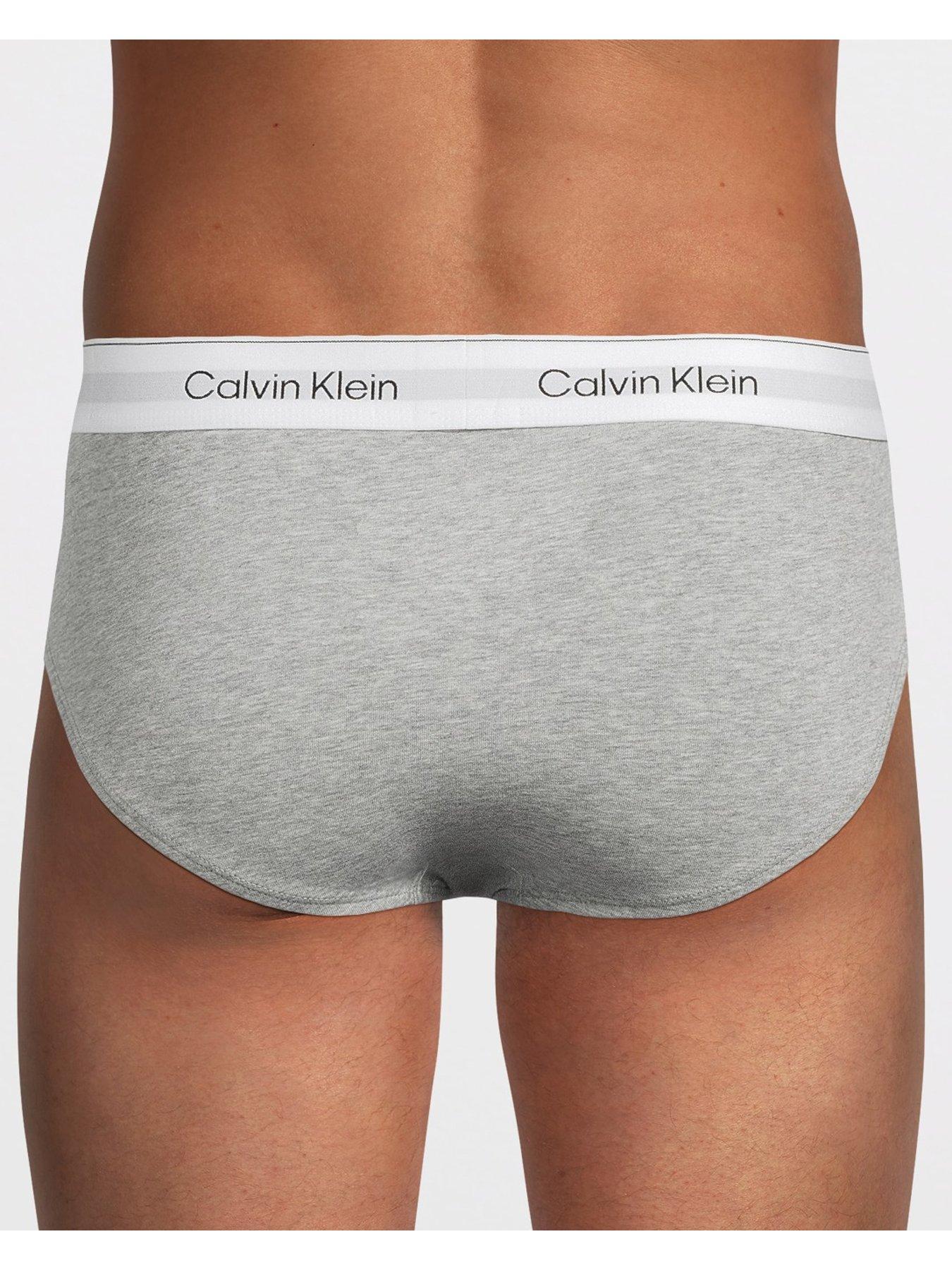 Image 3 of 3 of Calvin Klein Mens ICON Cotton Stretch 3 Pack Hip Briefs - Assorted