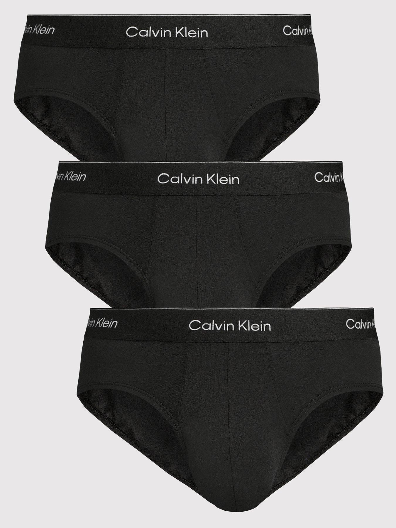 Image 1 of 3 of Calvin Klein ICON Cotton Stretch 3 Pack Hip Briefs - Black