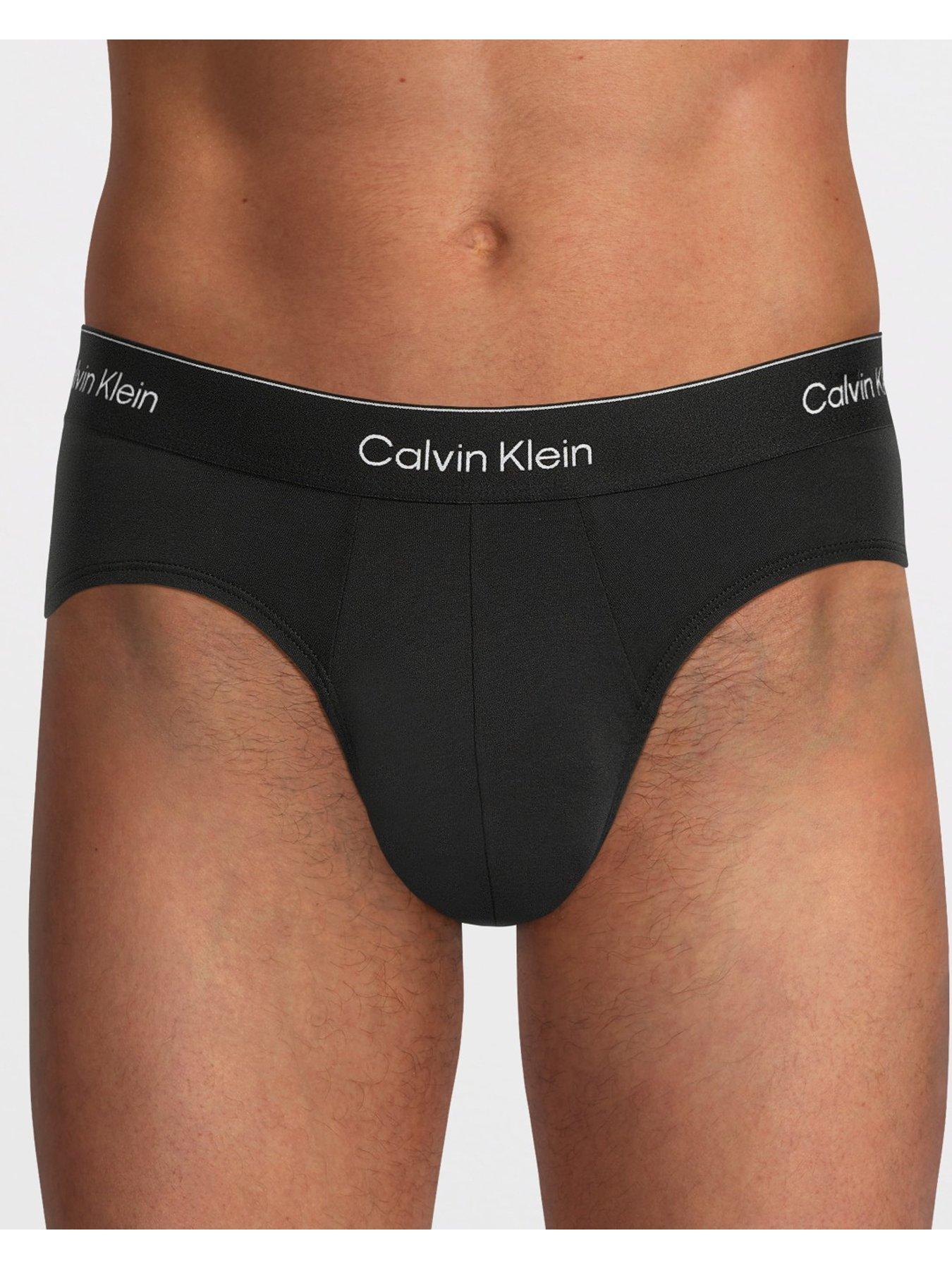 Image 2 of 3 of Calvin Klein ICON Cotton Stretch 3 Pack Hip Briefs - Black