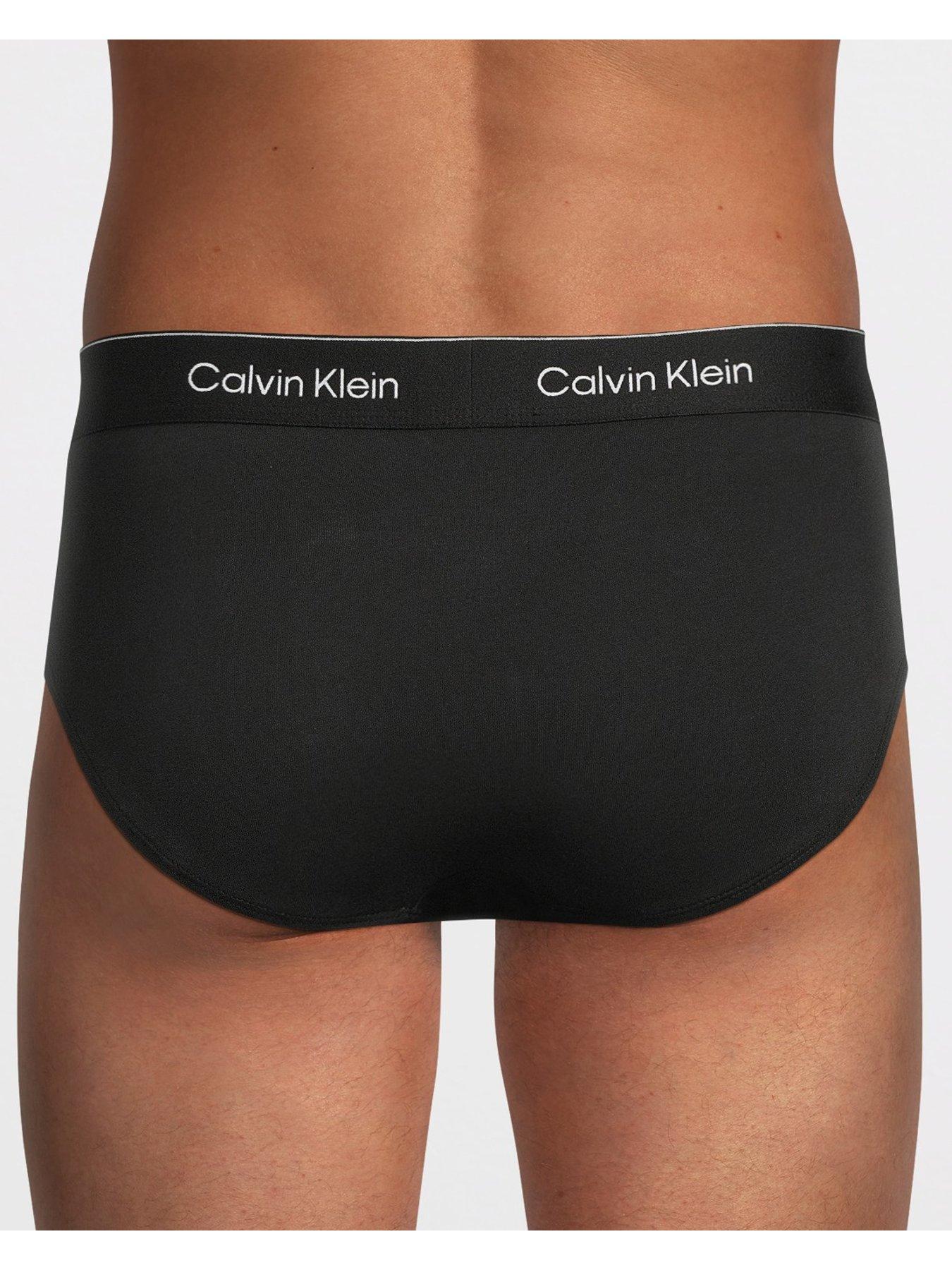 Image 3 of 3 of Calvin Klein ICON Cotton Stretch 3 Pack Hip Briefs - Black