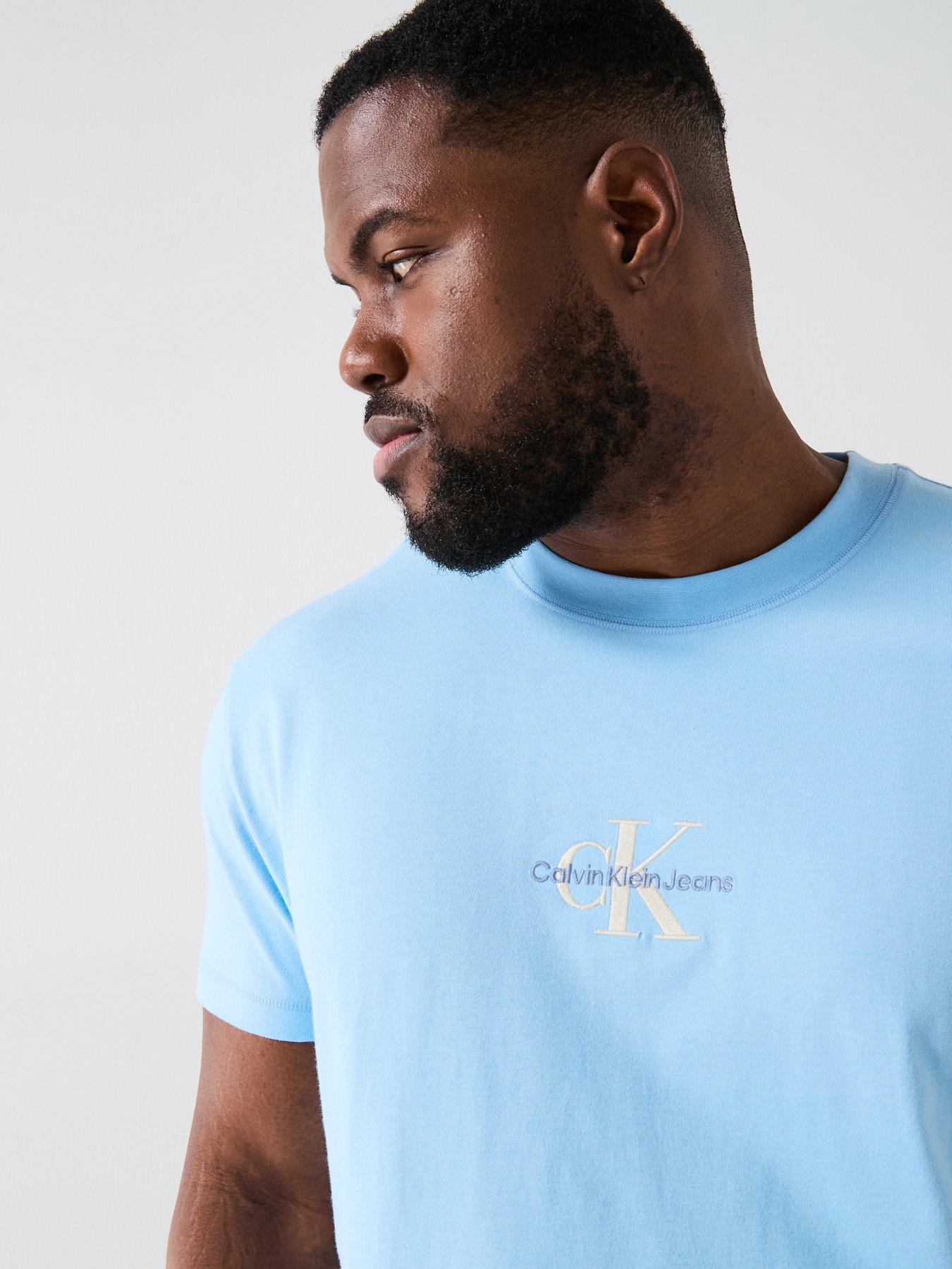  image of calvin-klein-jeans-plus-monologo-t-shirt-light-blue
