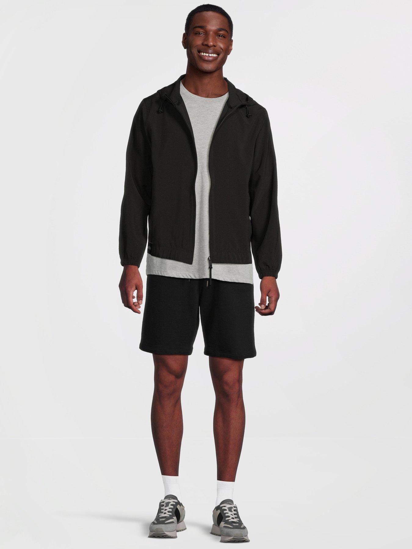 Image 3 of 6 of Calvin Klein Sport CK Hooded Zip Thru Woven Lightweight Jacket - Black
