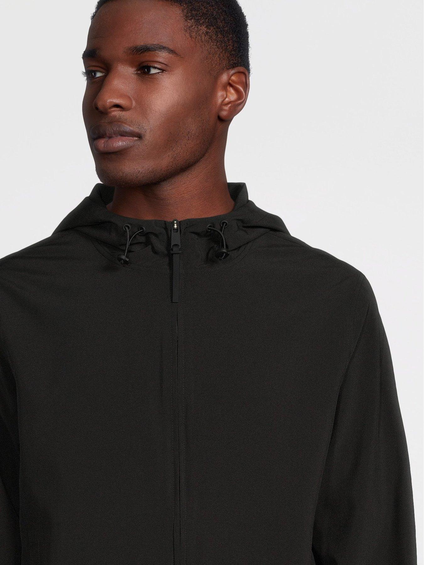 Image 4 of 6 of Calvin Klein Sport CK Hooded Zip Thru Woven Lightweight Jacket - Black