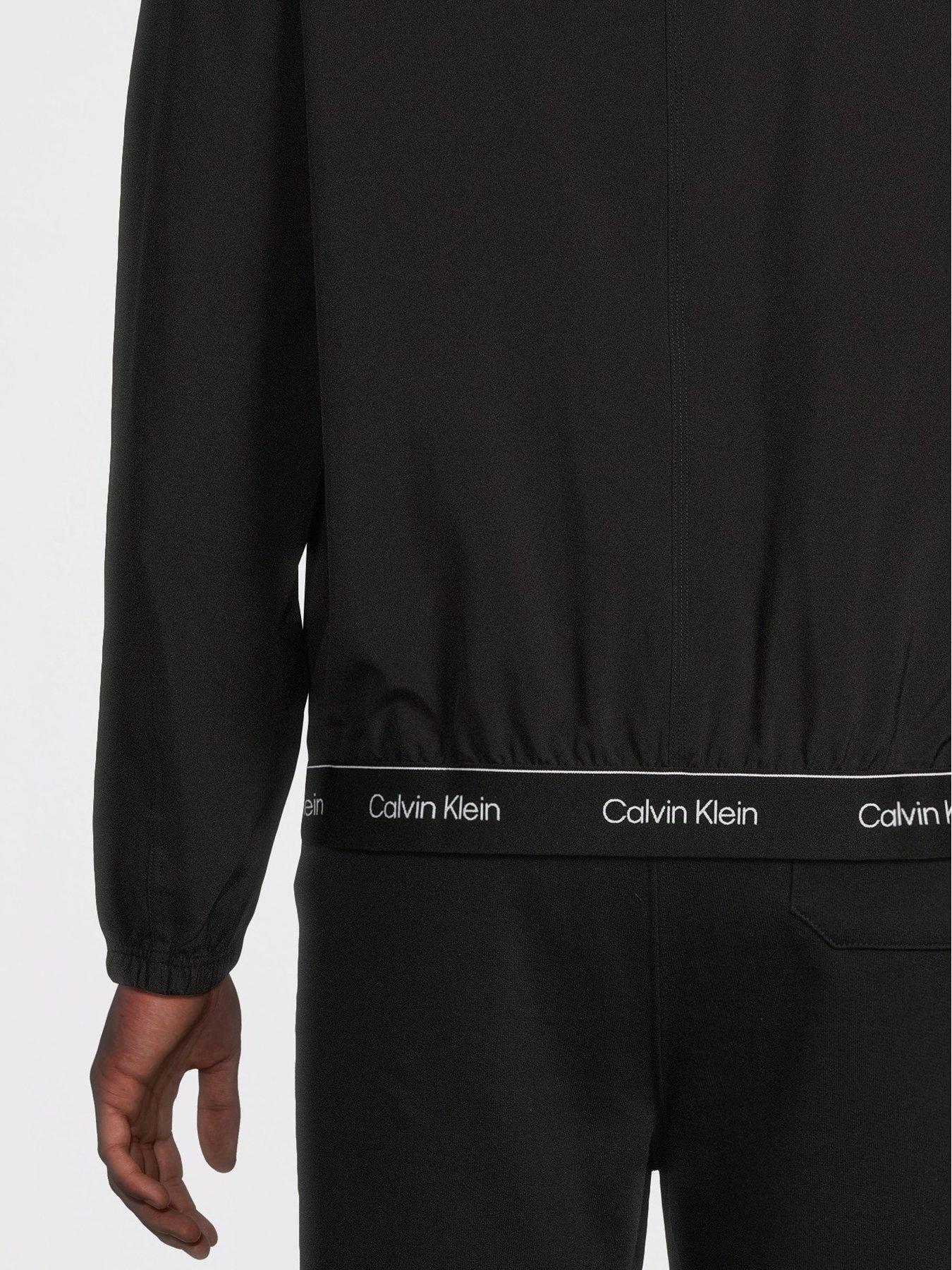 Image 5 of 6 of Calvin Klein Sport CK Hooded Zip Thru Woven Lightweight Jacket - Black