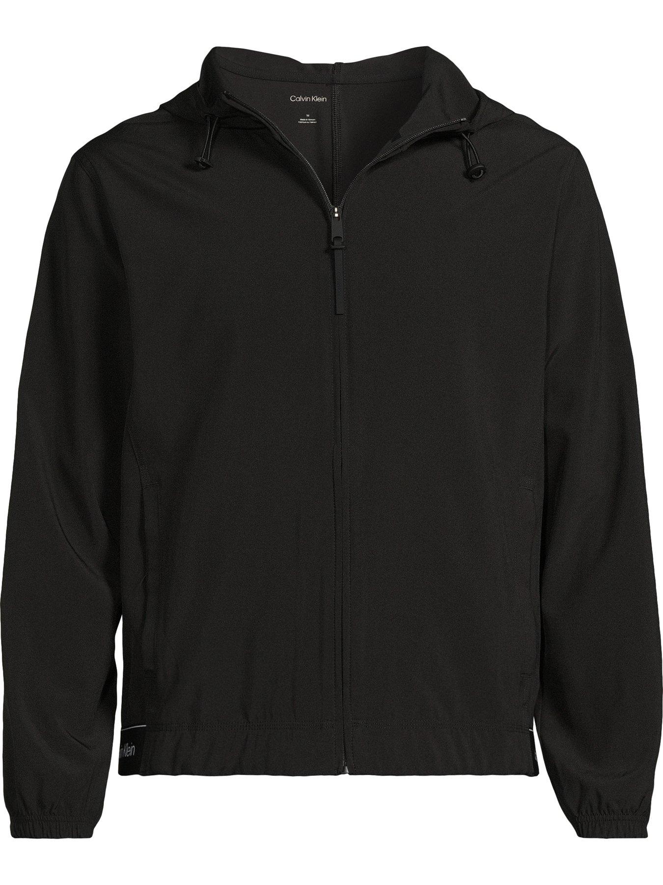 Image 6 of 6 of Calvin Klein Sport CK Hooded Zip Thru Woven Lightweight Jacket - Black