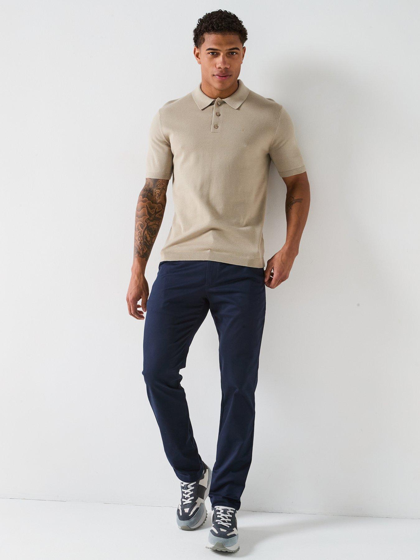  image of calvin-klein-knitted-supima-cotton-polo-shirt-cream