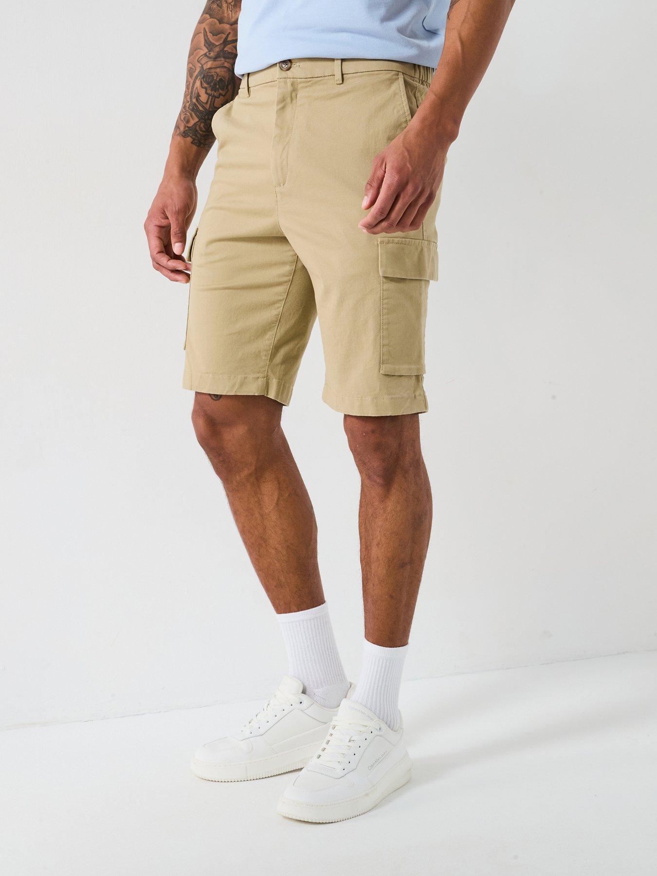  image of calvin-klein-modern-twill-cargo-shorts-natural