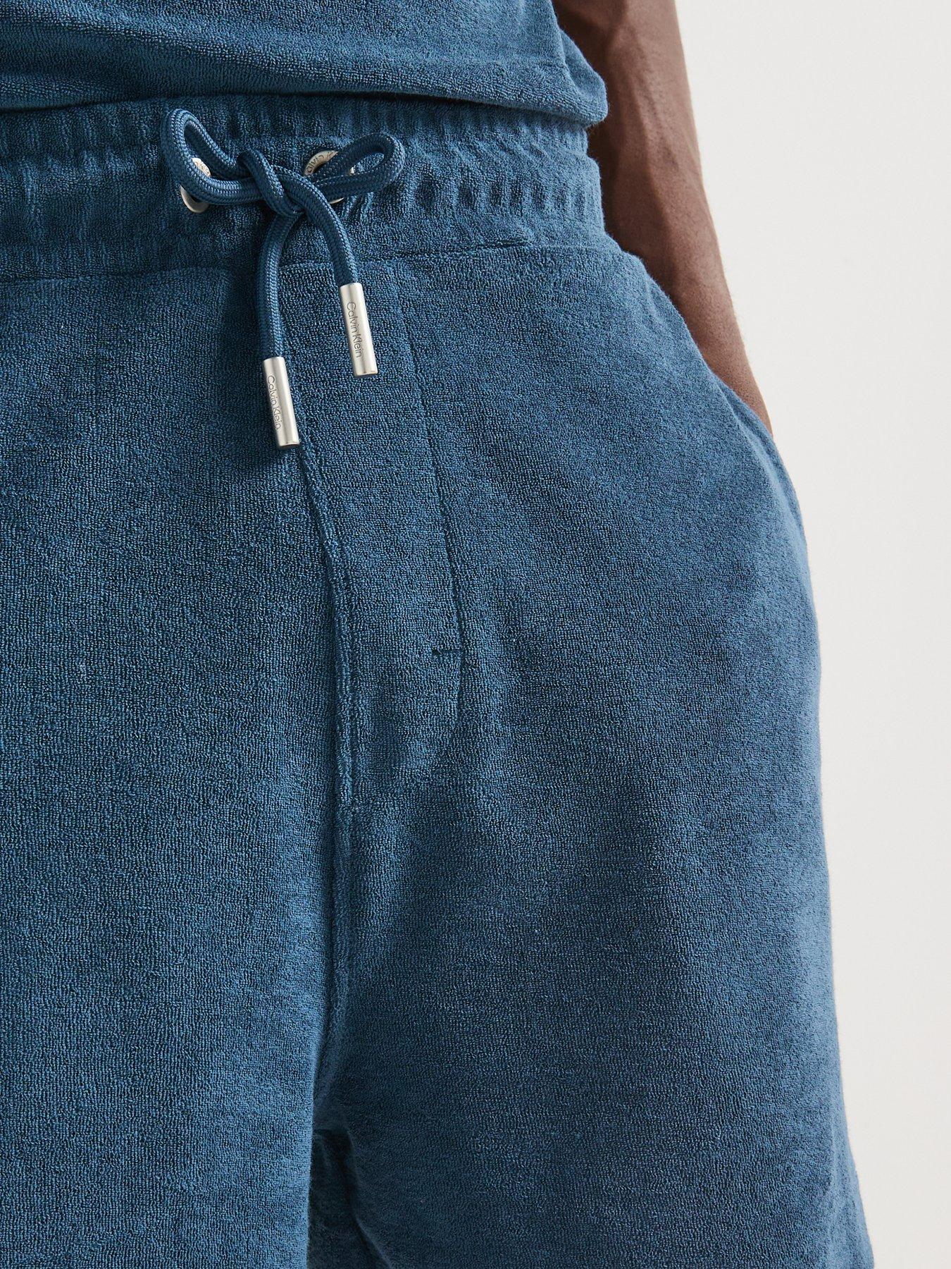  image of calvin-klein-terry-towelling-shorts-blue