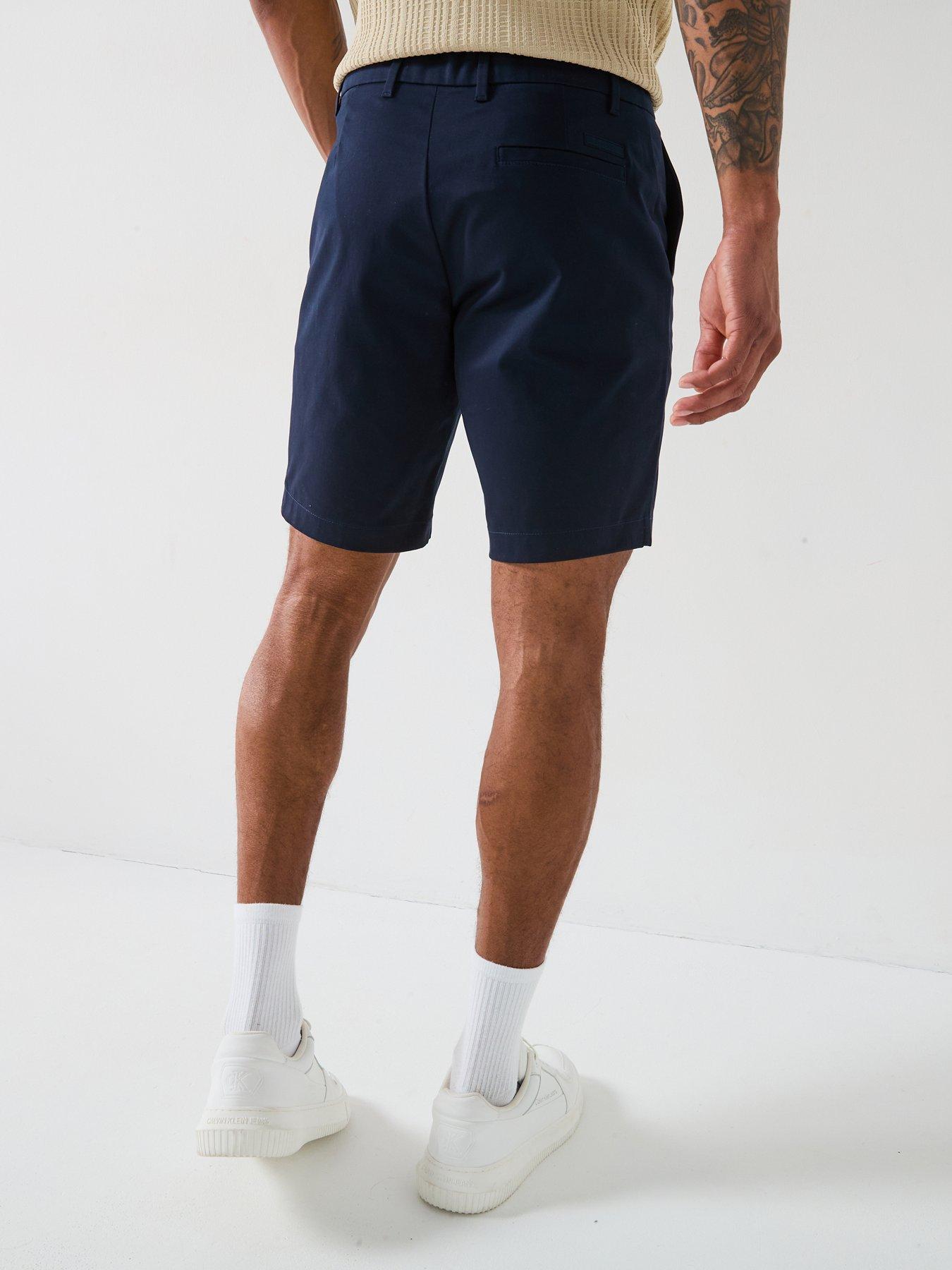  image of calvin-klein-satin-stretch-slim-short-dark-blue