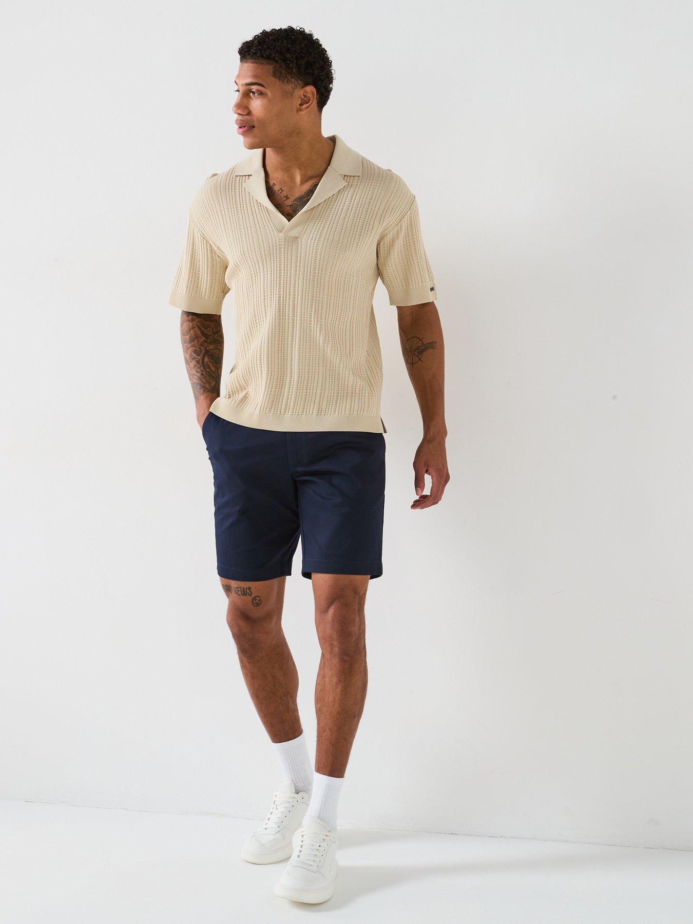  image of calvin-klein-satin-stretch-slim-short-dark-blue