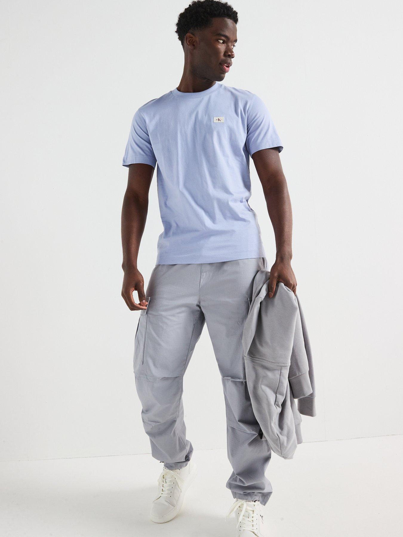  image of calvin-klein-jeans-left-chest-woven-patch-regular-t-shirt-light-blue