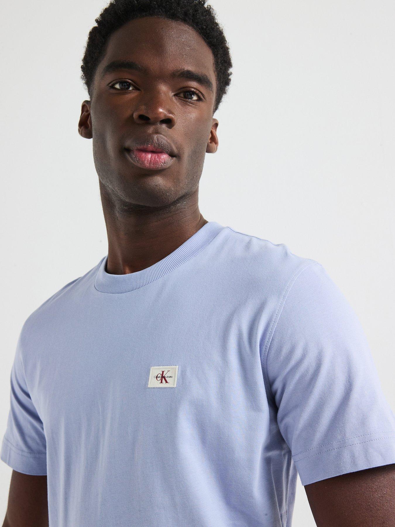  image of calvin-klein-jeans-left-chest-woven-patch-regular-t-shirt-light-blue