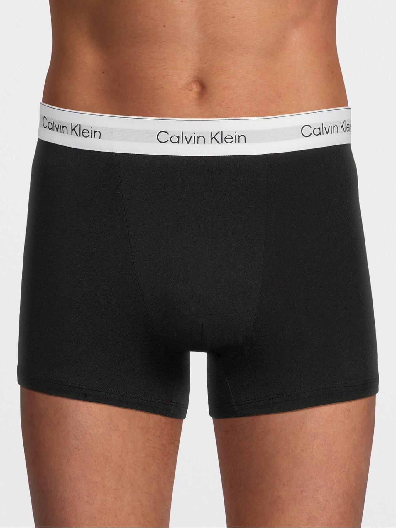 Image 2 of 3 of Calvin Klein ICON Cotton Stretch 3 Pack Trunks - Black