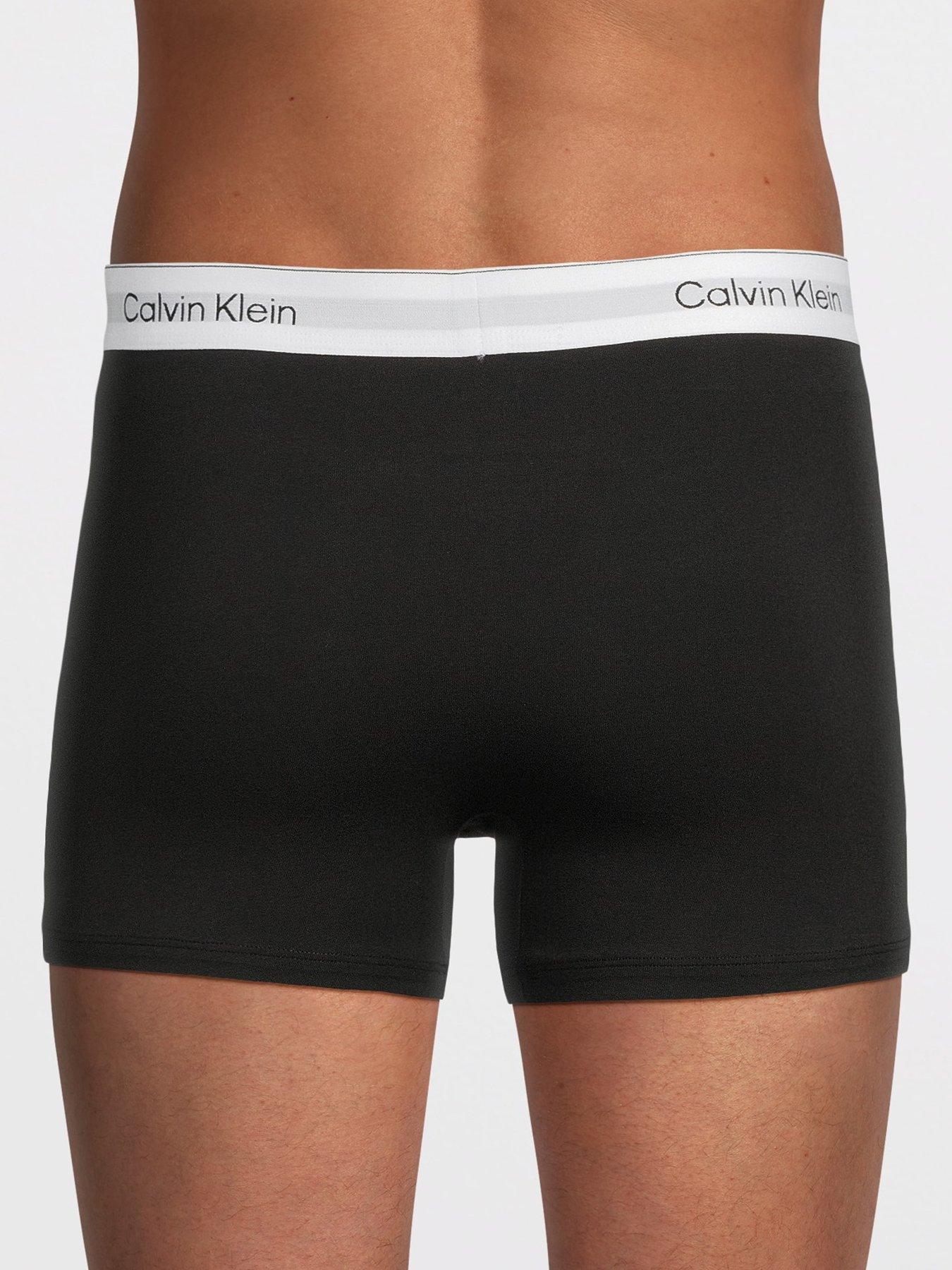 Image 3 of 3 of Calvin Klein ICON Cotton Stretch 3 Pack Trunks - Black