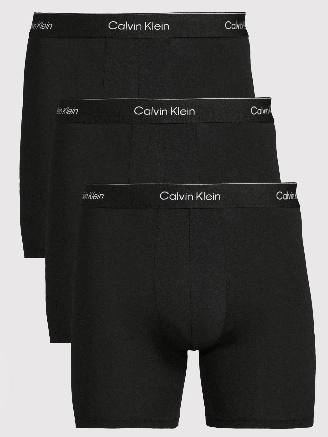 Image 1 of 3 of Calvin Klein ICON Cotton Stretch 3 Pack Boxer Briefs - Black