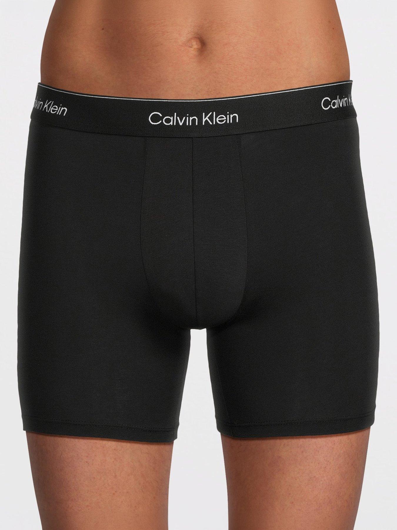 Image 2 of 3 of Calvin Klein ICON Cotton Stretch 3 Pack Boxer Briefs - Black