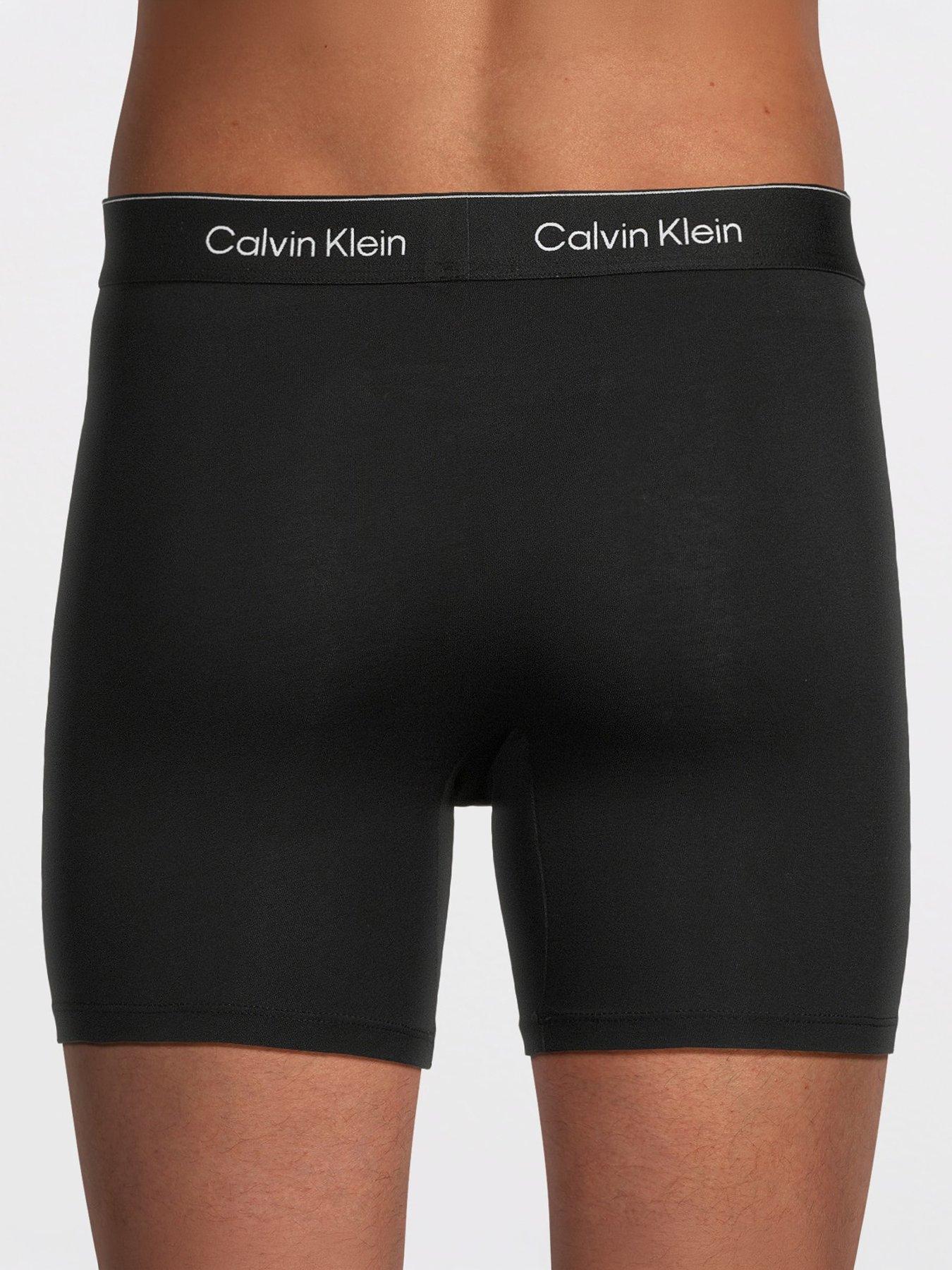 Image 3 of 3 of Calvin Klein ICON Cotton Stretch 3 Pack Boxer Briefs - Black