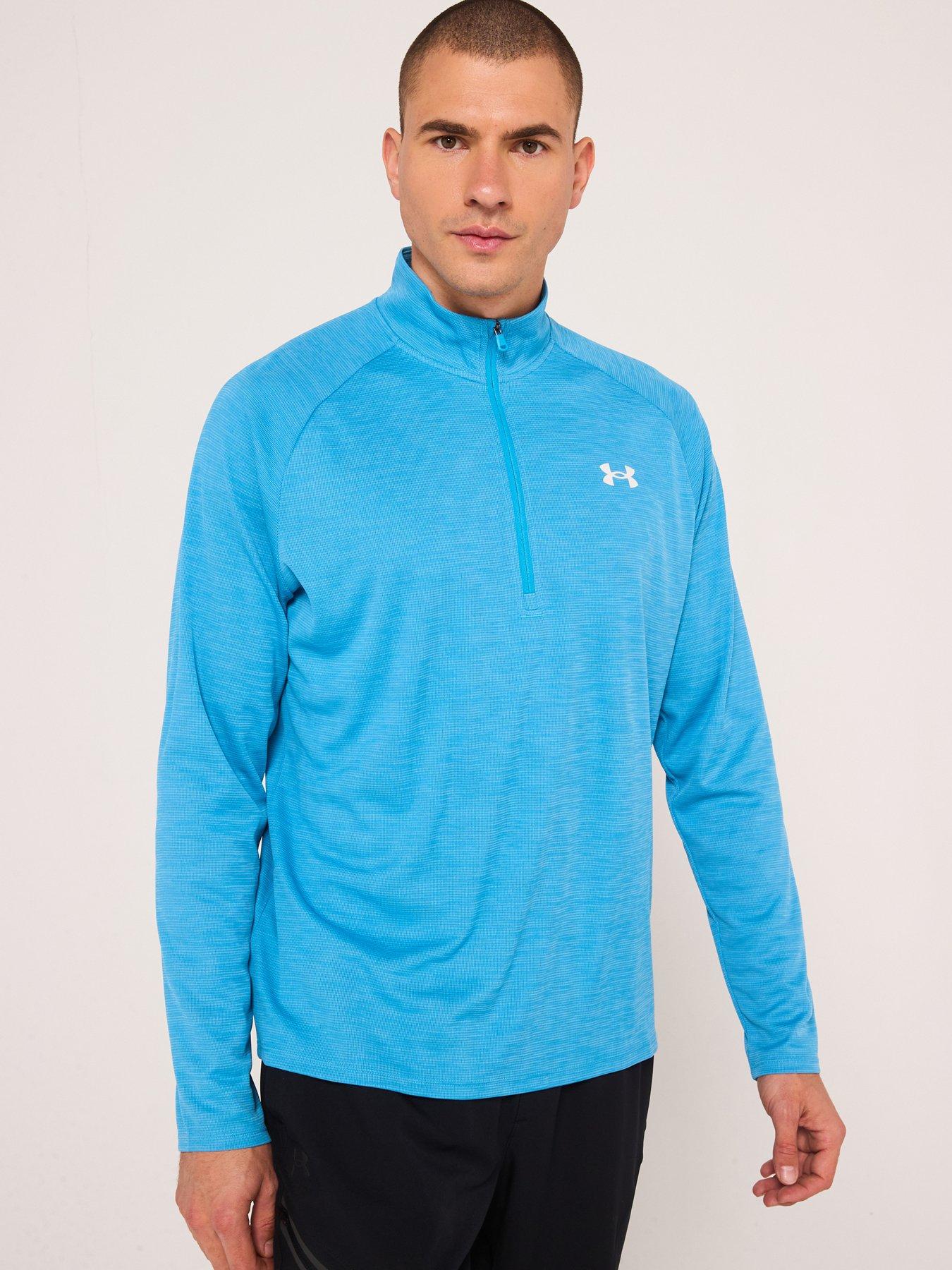  image of under-armour-mens-training-tech-textured-12-zip-top-blue