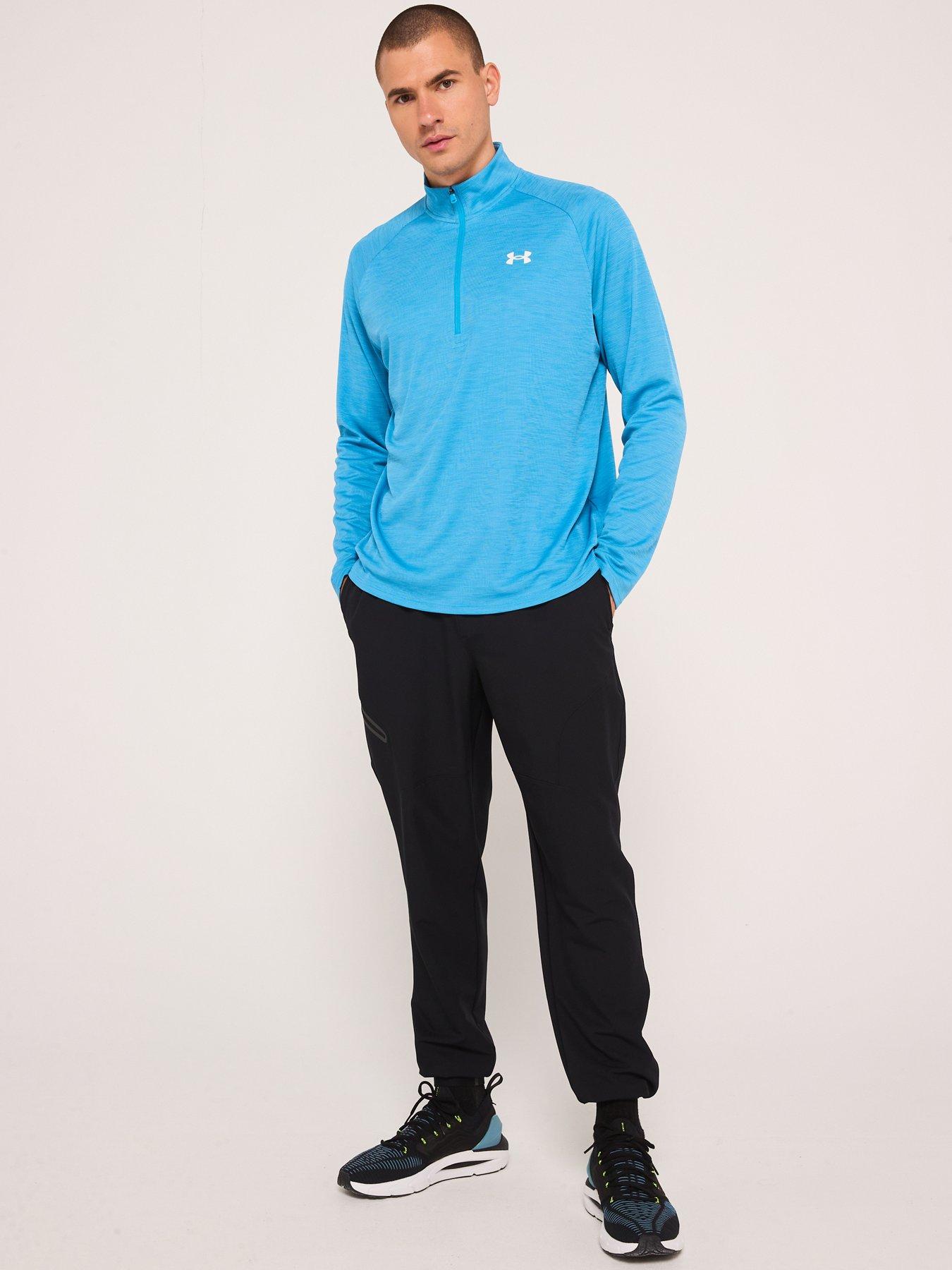  image of under-armour-mens-training-tech-textured-12-zip-top-blue