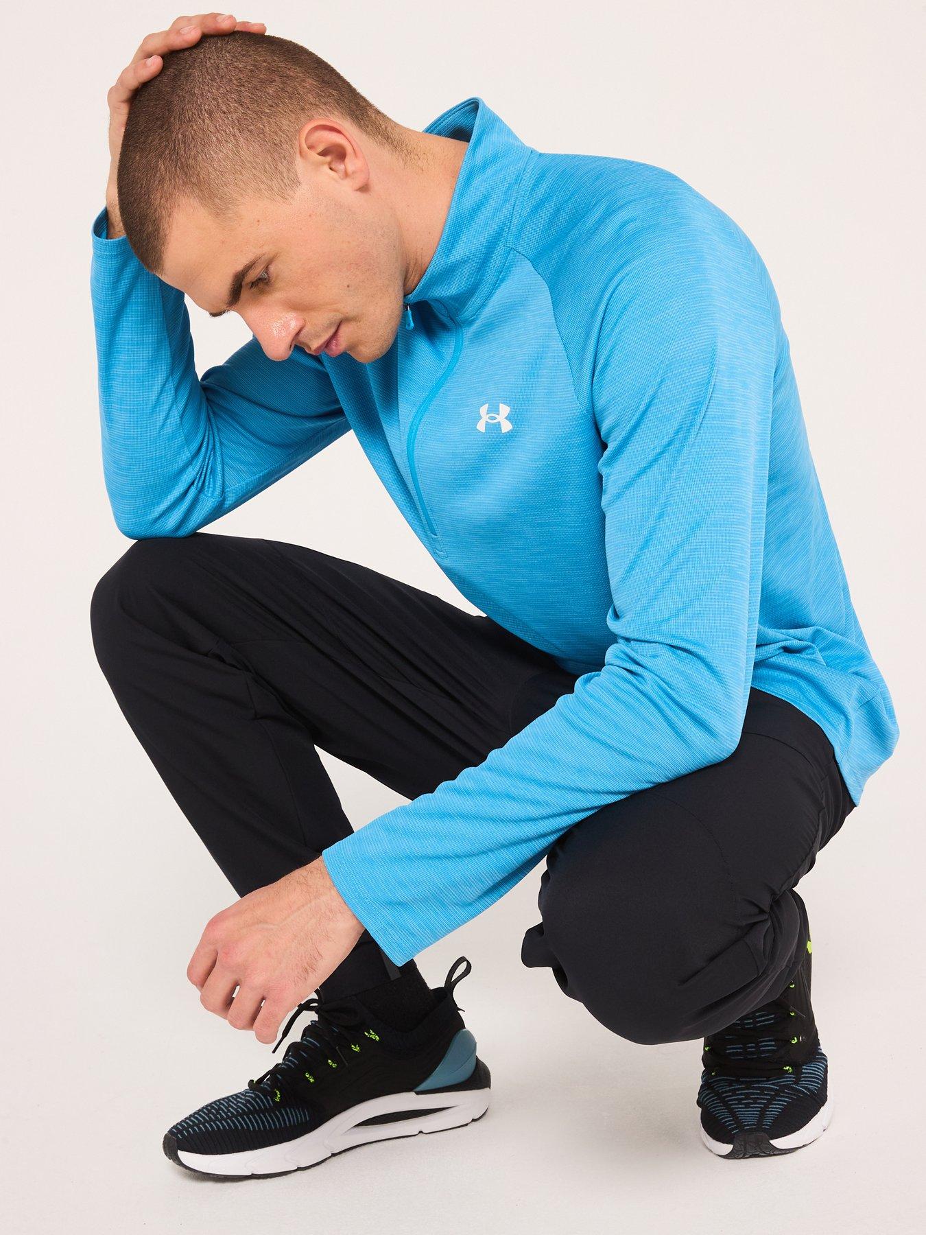  image of under-armour-mens-training-tech-textured-12-zip-top-blue