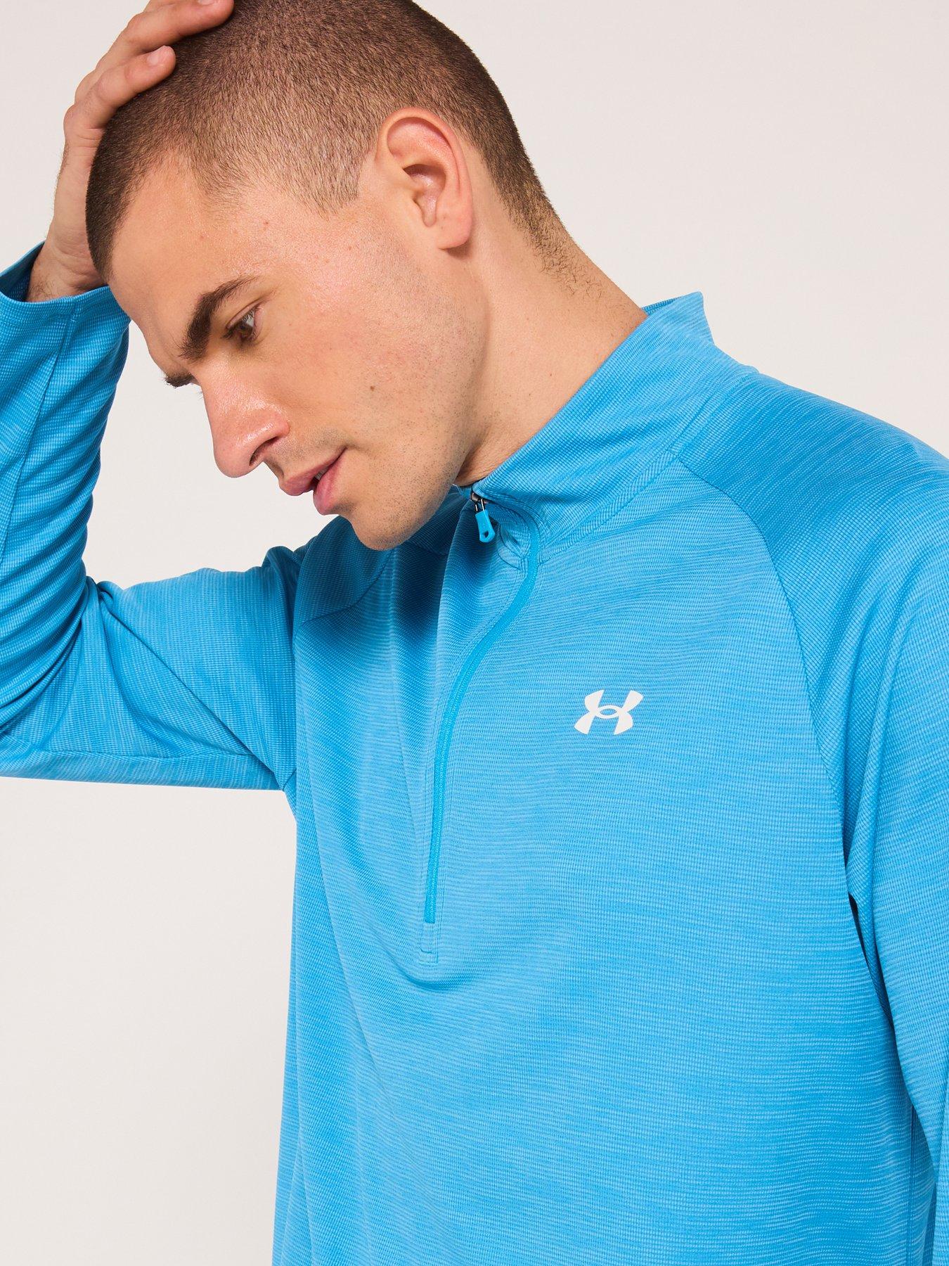  image of under-armour-mens-training-tech-textured-12-zip-top-blue