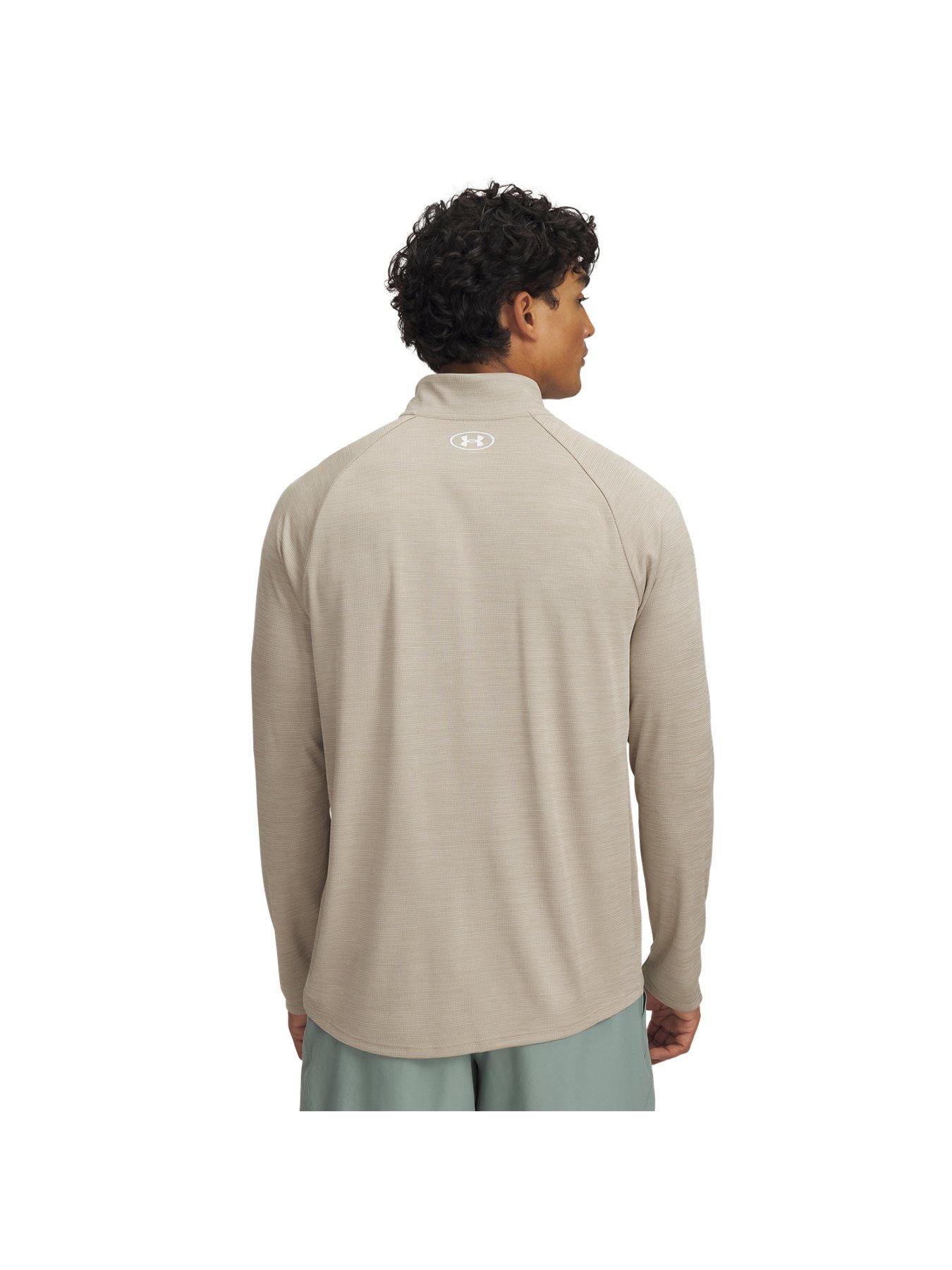  image of under-armour-mens-training-tech-textured-12-zip-top-green