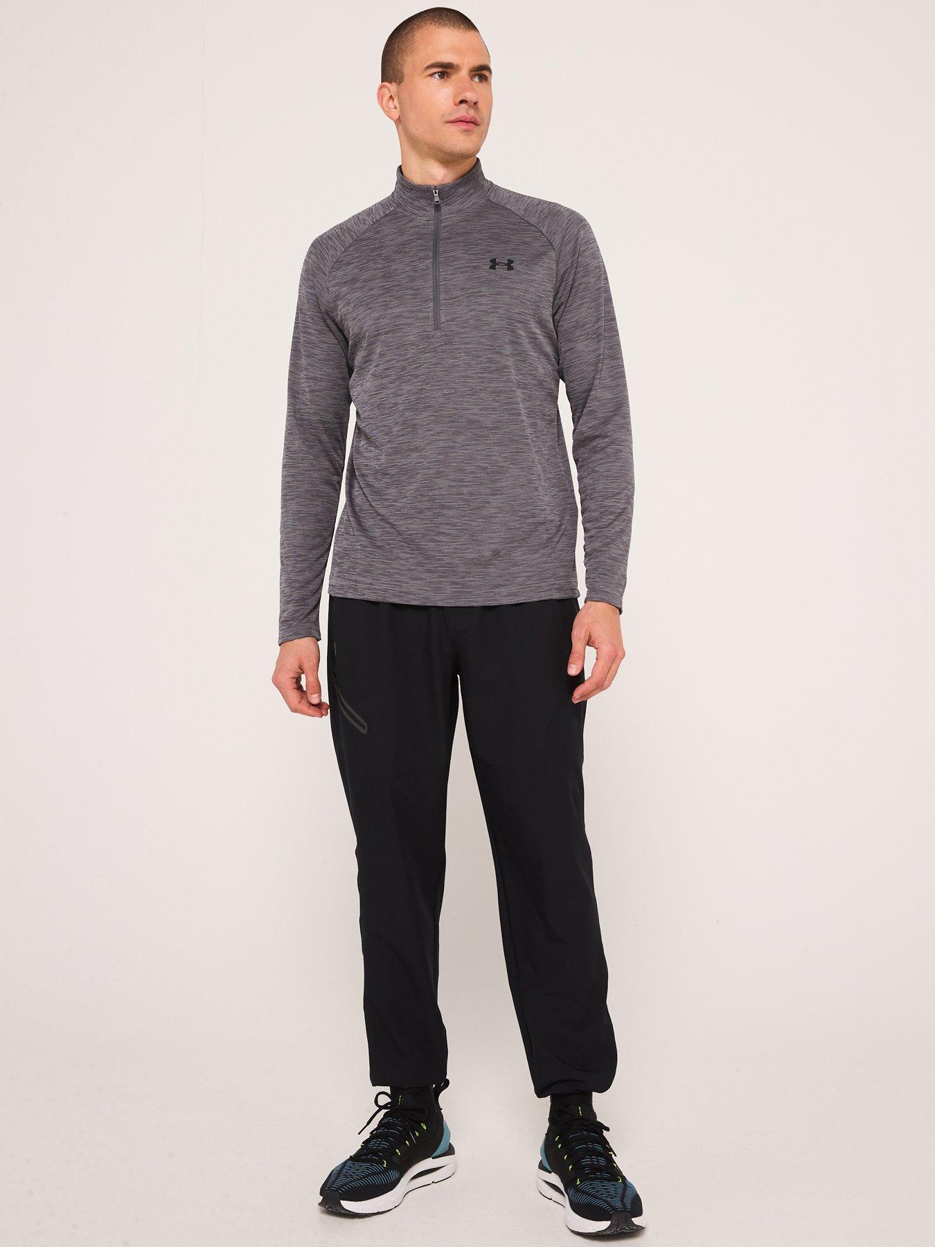  image of under-armour-mens-training-tech-textured-12-zip-top-grey