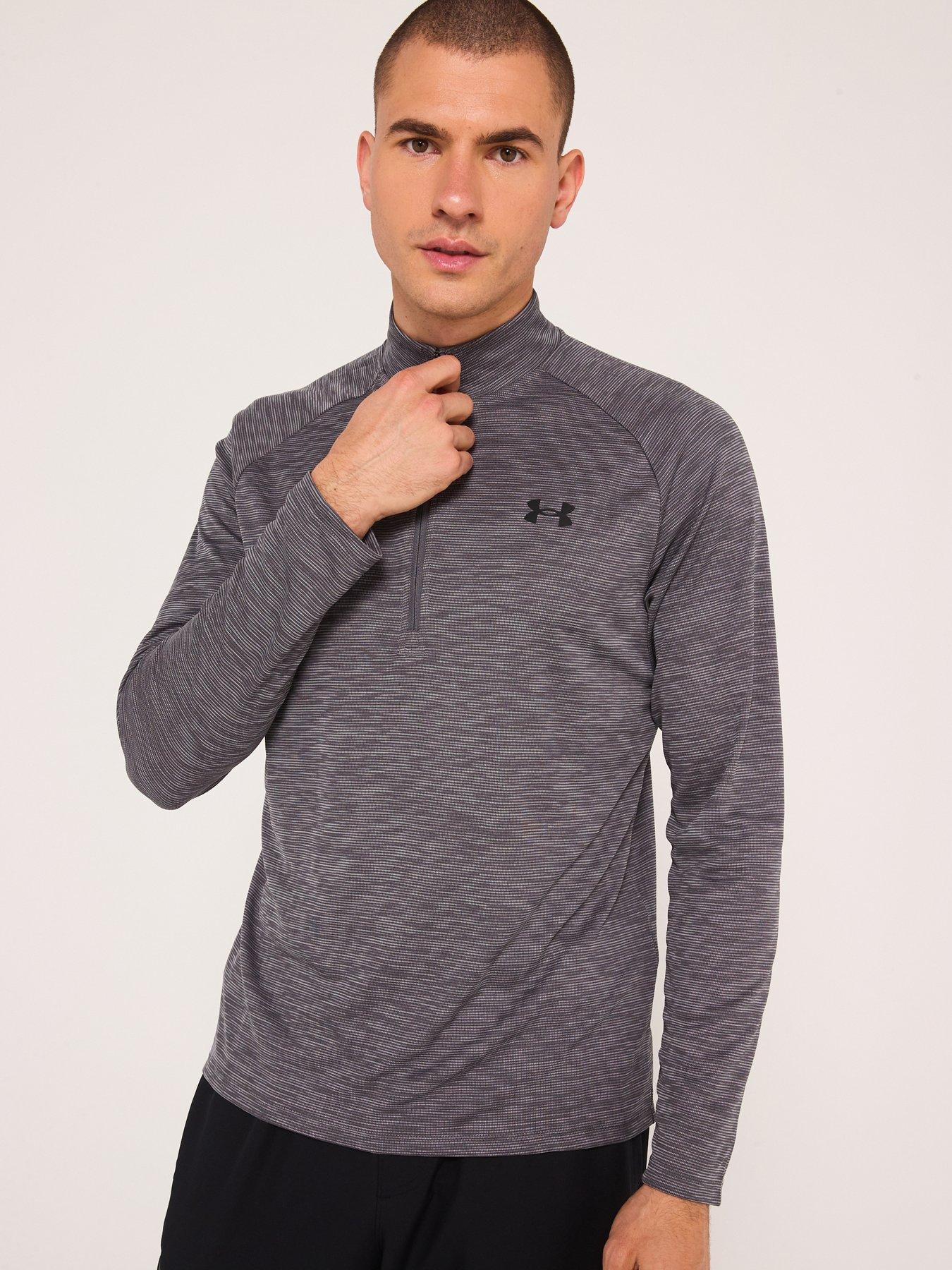  image of under-armour-mens-training-tech-textured-12-zip-top-grey