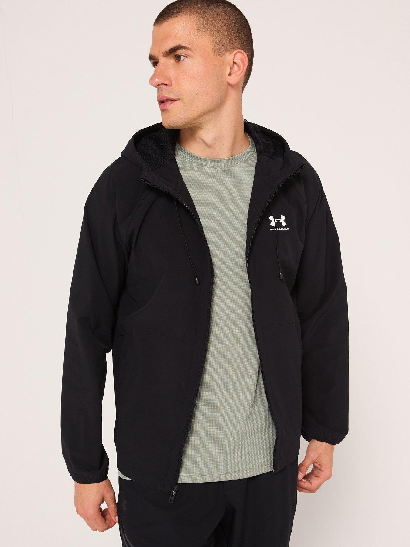 under-armour-mens-training-stretch-woven-windbreaker-black