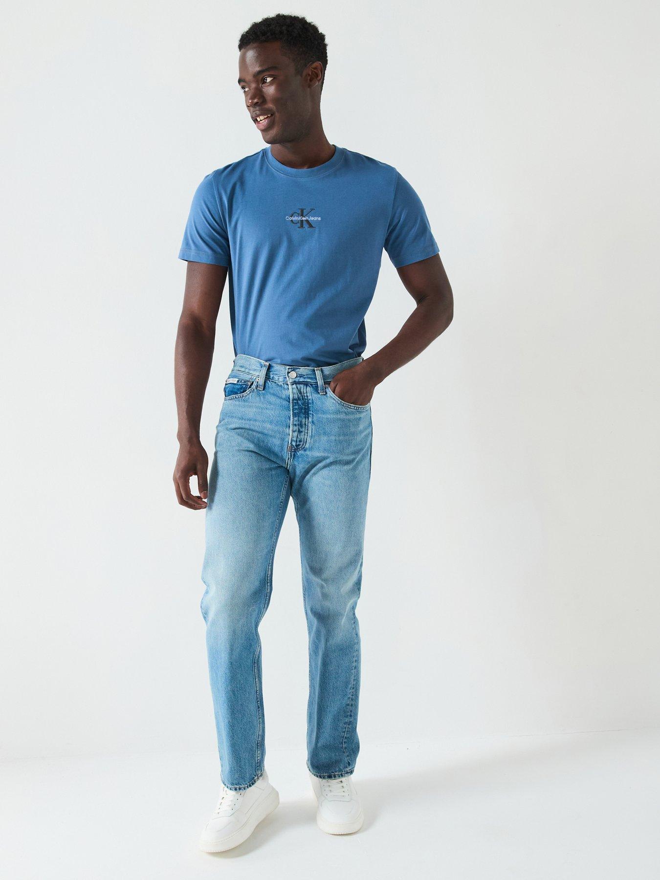  image of calvin-klein-jeans-plus-monologo-t-shirt-blue