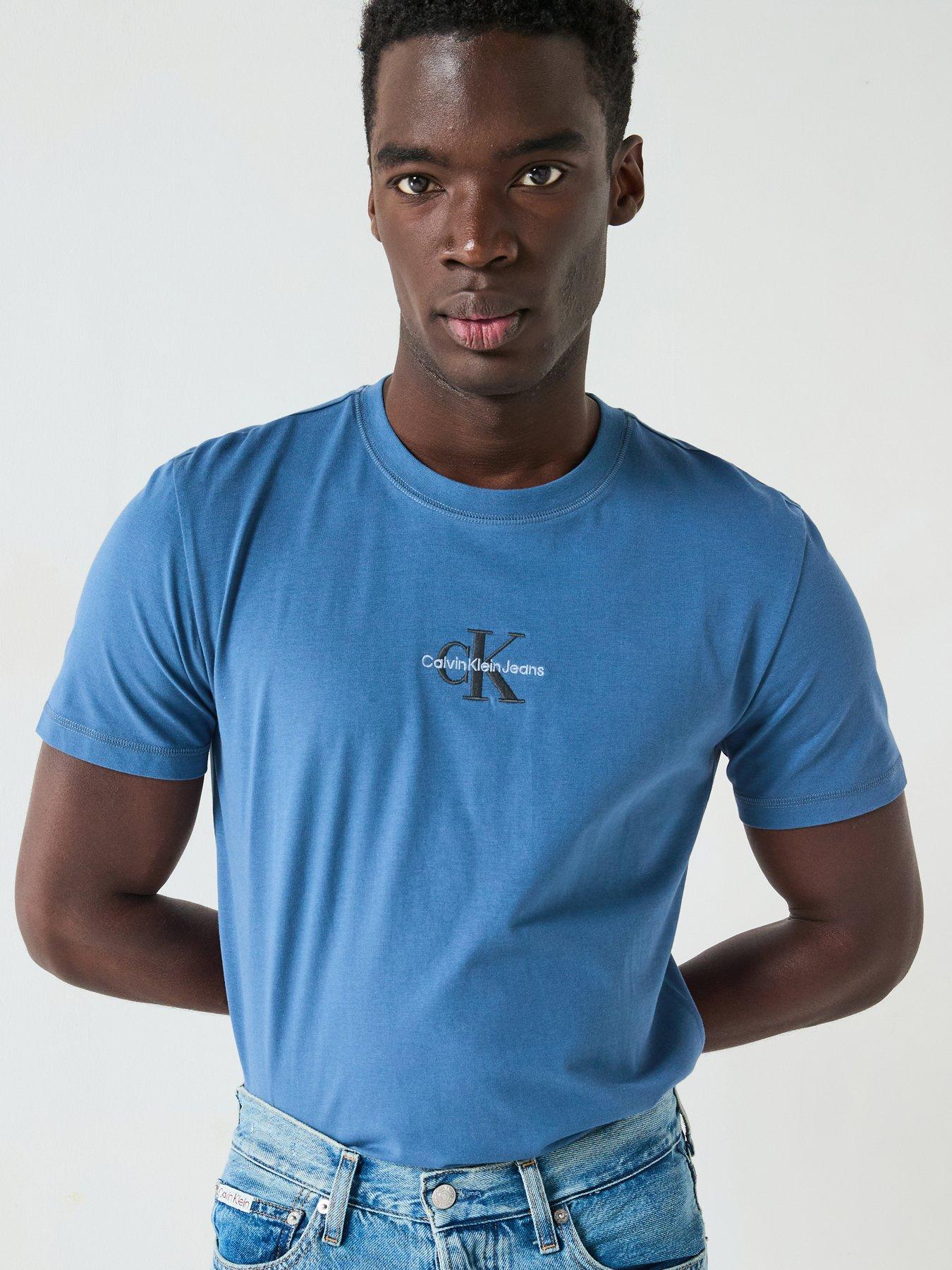  image of calvin-klein-jeans-plus-monologo-t-shirt-blue