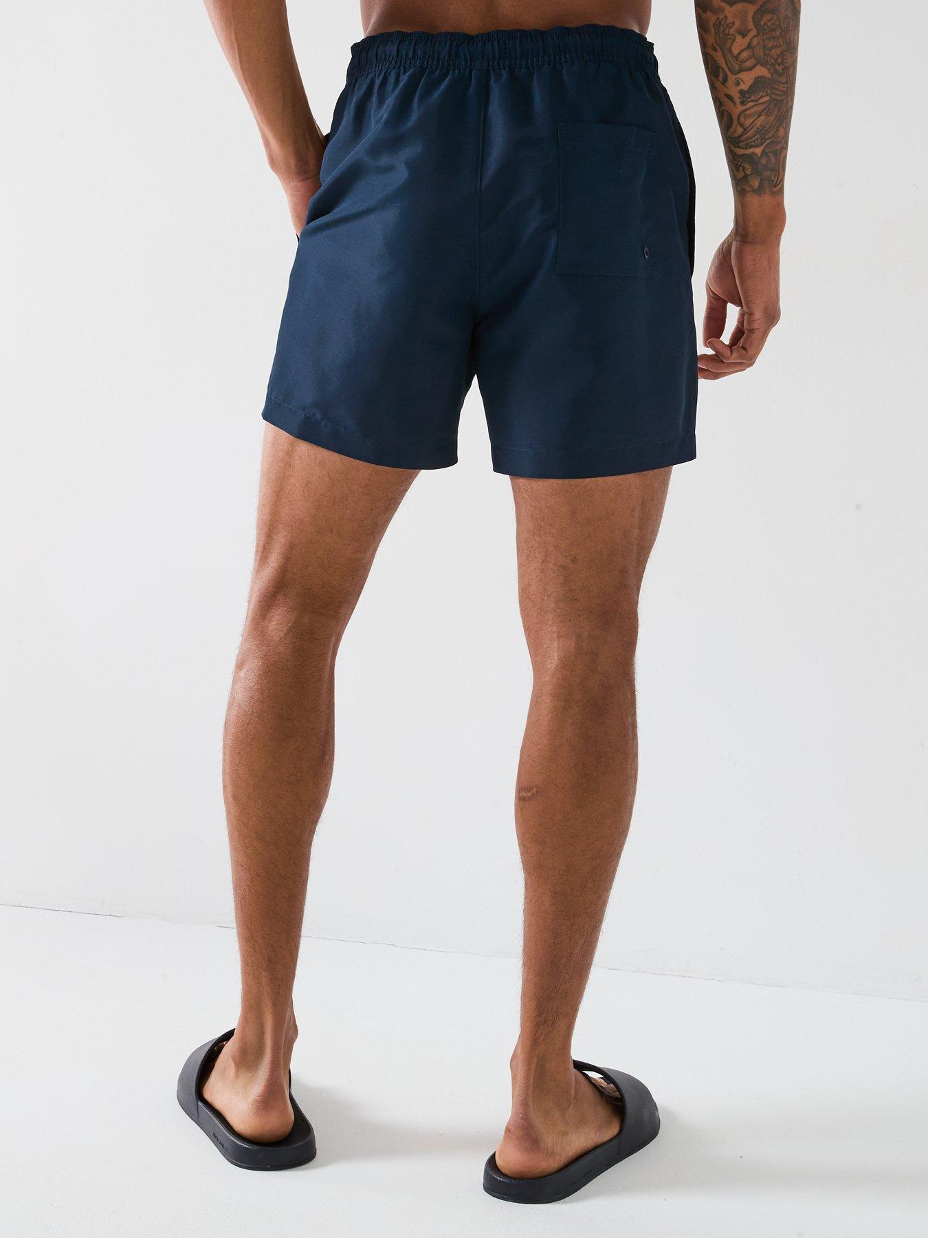  image of calvin-klein-side-logo-swim-shorts-navy