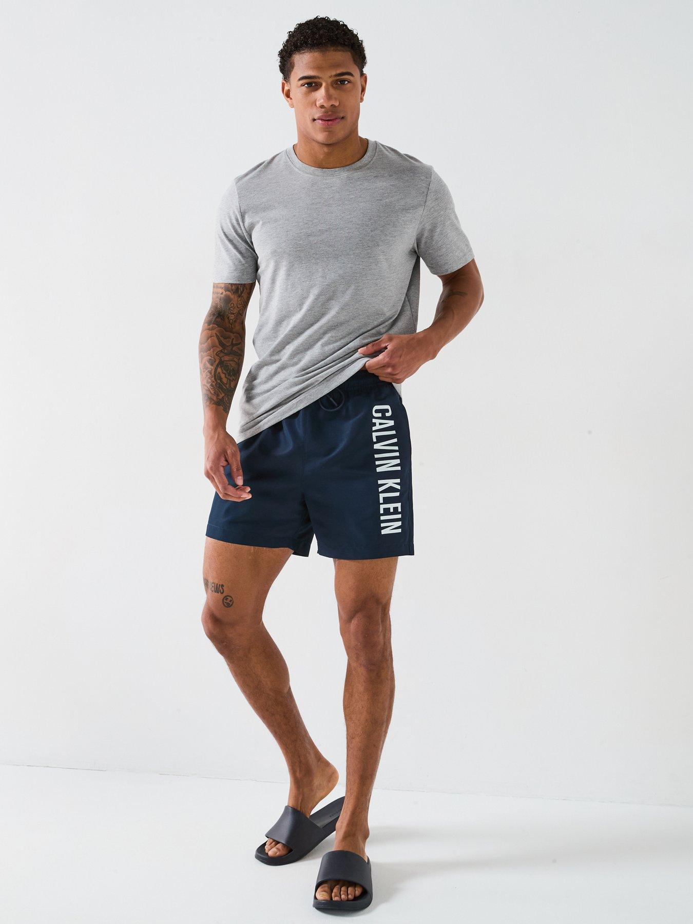  image of calvin-klein-side-logo-swim-shorts-navy